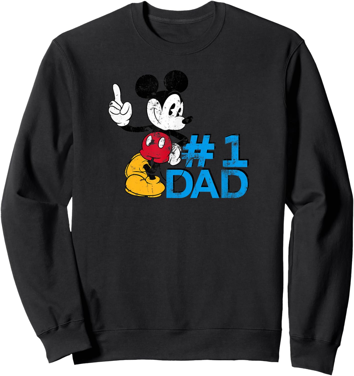 Disney Mickey Mouse Father's Day #1 Dad Sweatshirt - Sweatshirt | Black