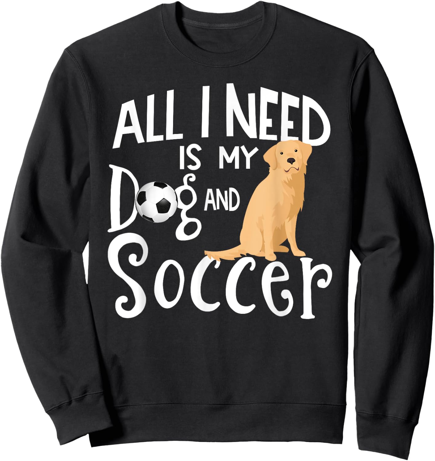 Golden Retriever Dog And Soccer Player Gift Sweatshirt - Sweatshirt | Black