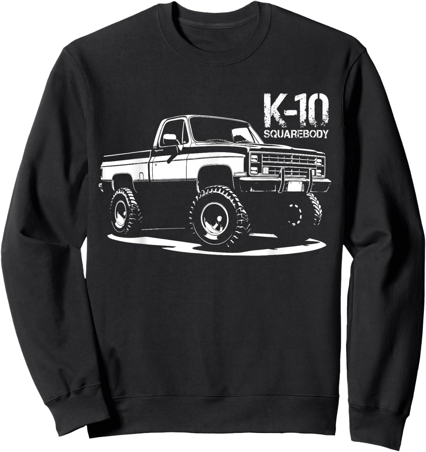 1985 K10 Squarebody Old ;School Truck Square body K10 4x4 Sweatshirt - Sweatshirt | Black
