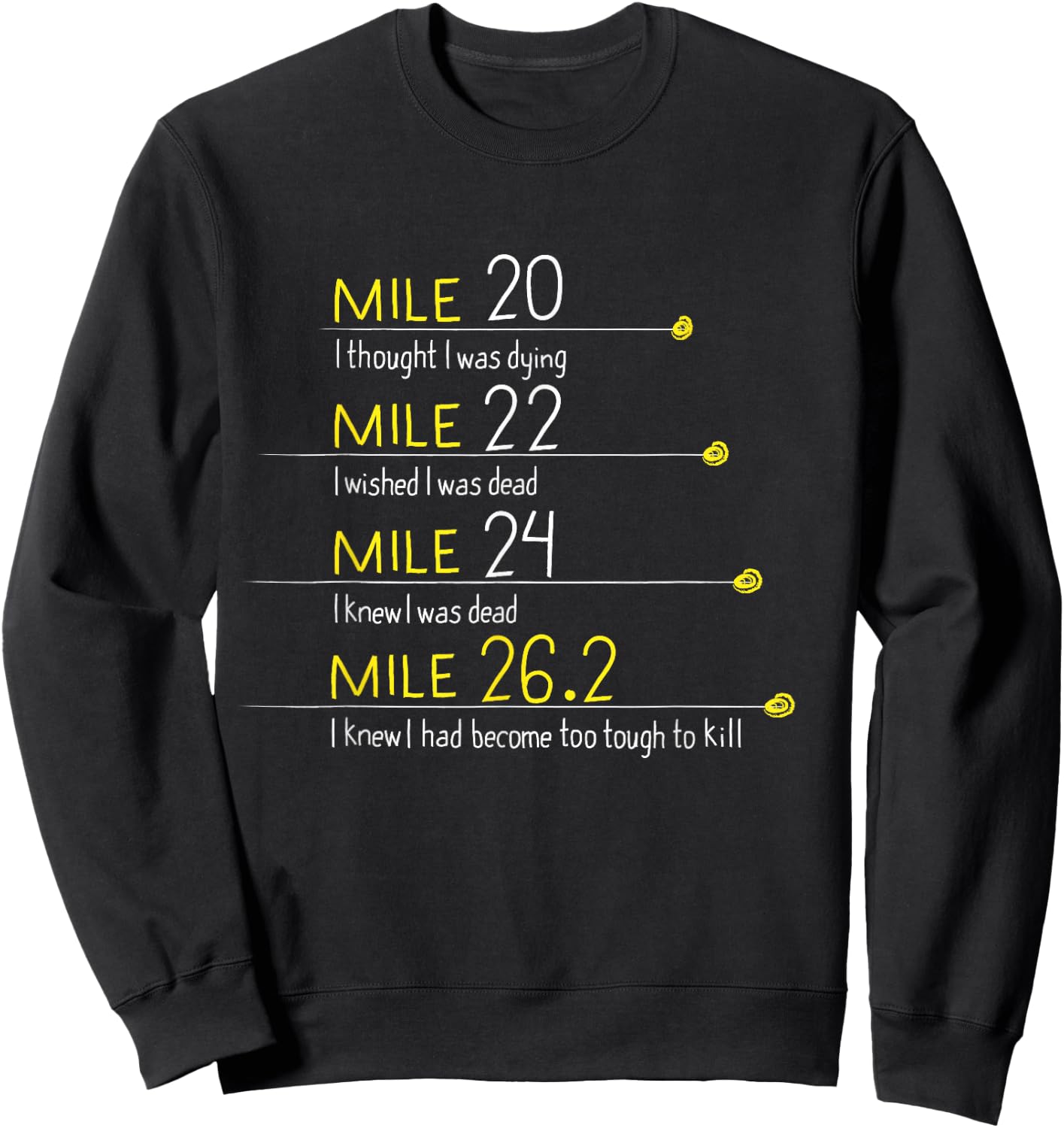 The Thoughts of Marathoner Runner Gift Funny Marathon Small Sweatshirt - Sweatshirt | Black