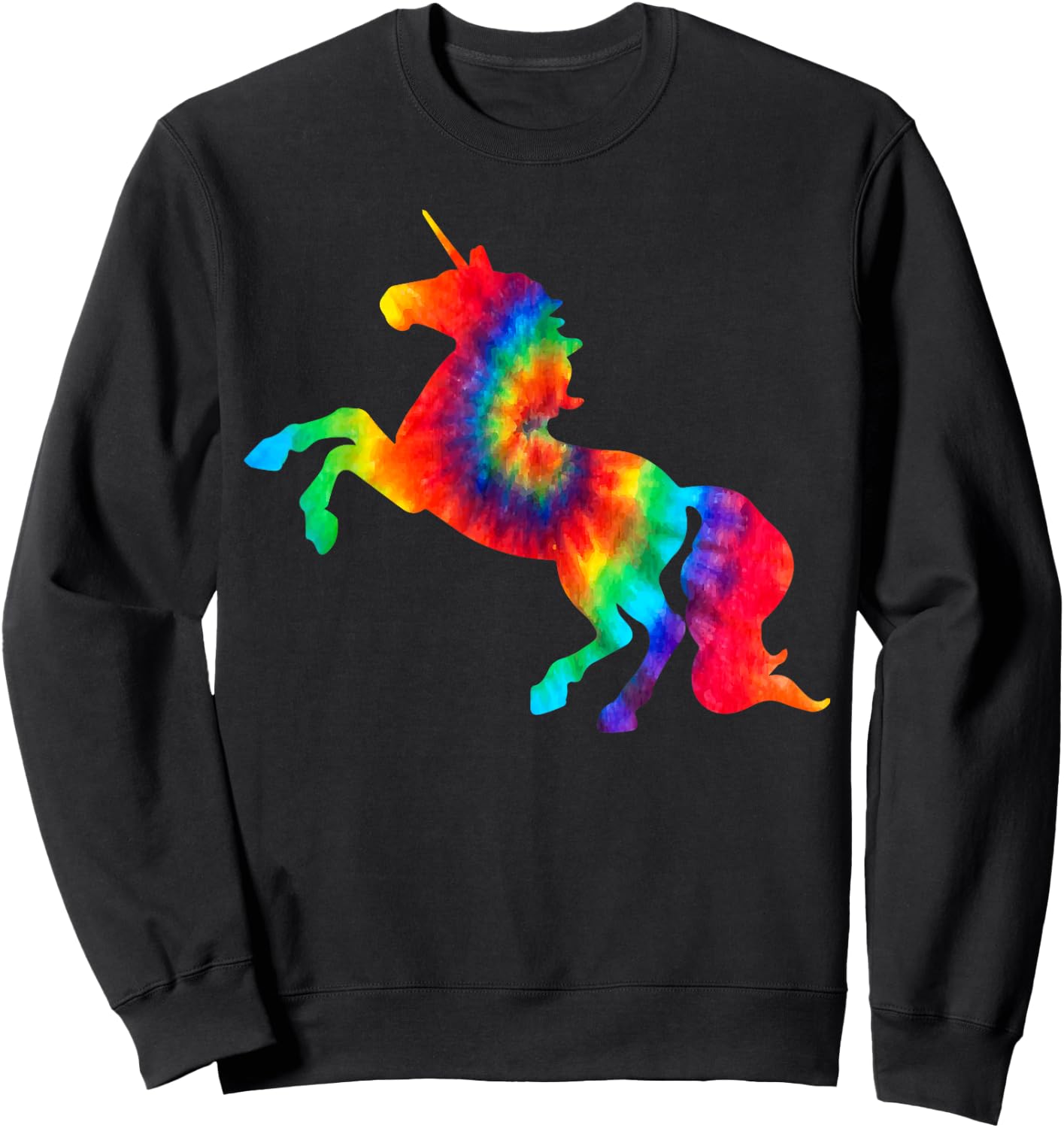 Cool Unicorn Tie Dye Gift Funny Boys And Girls Sweatshirt - Sweatshirt | Black