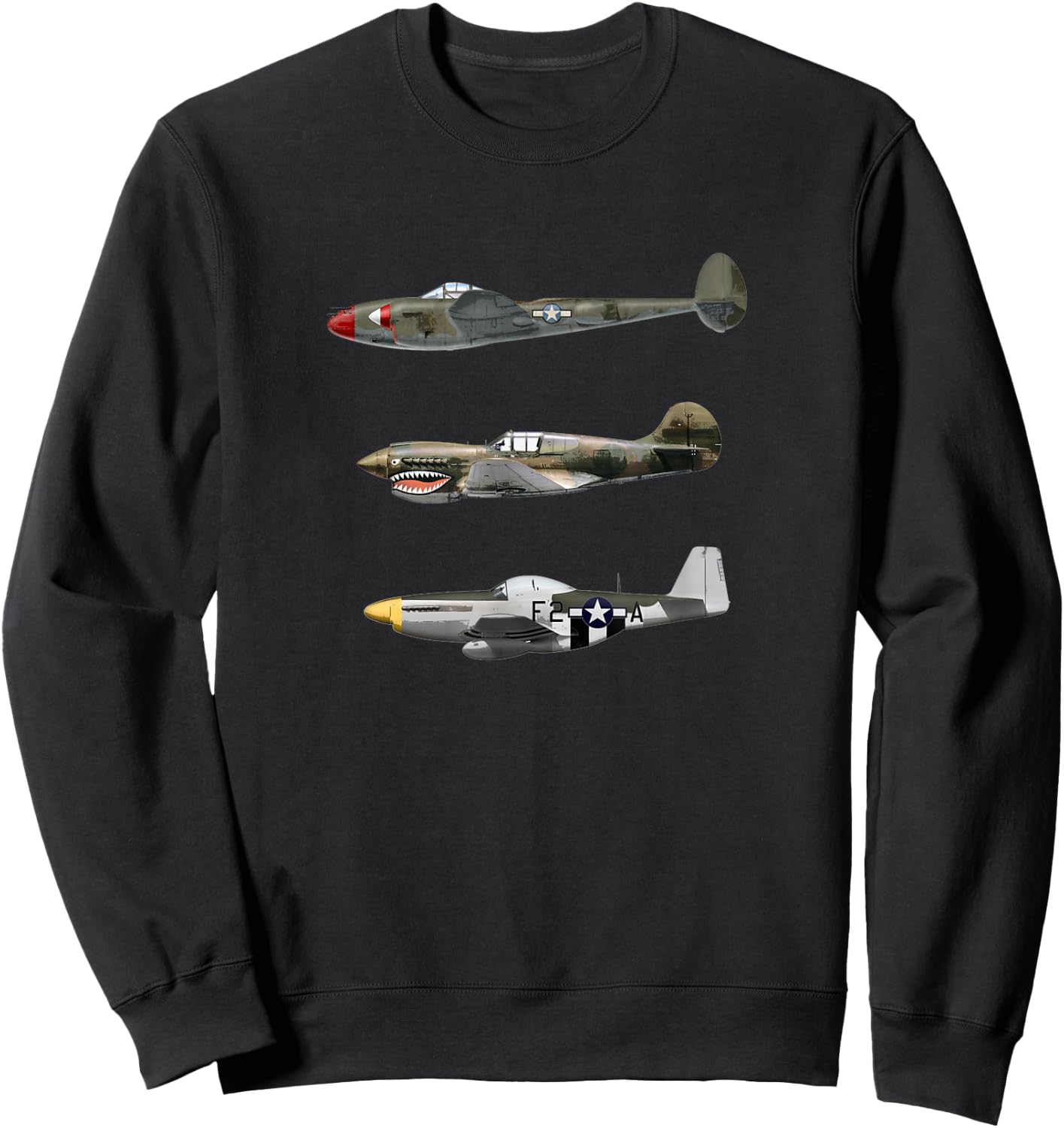 Fighter Airplanes Warbirds Sweatshirt - Sweatshirt | Black