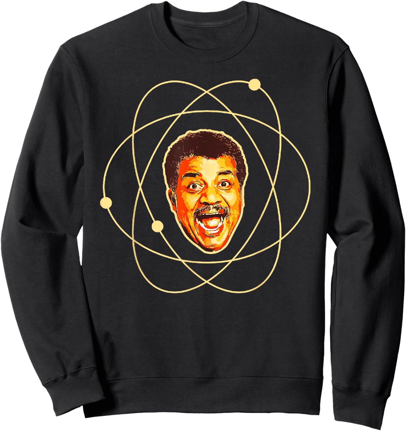 Neil deGrasse Tyson Atomic Neil Face - Funny Science Sweatshirt - Sweatshirt | Black