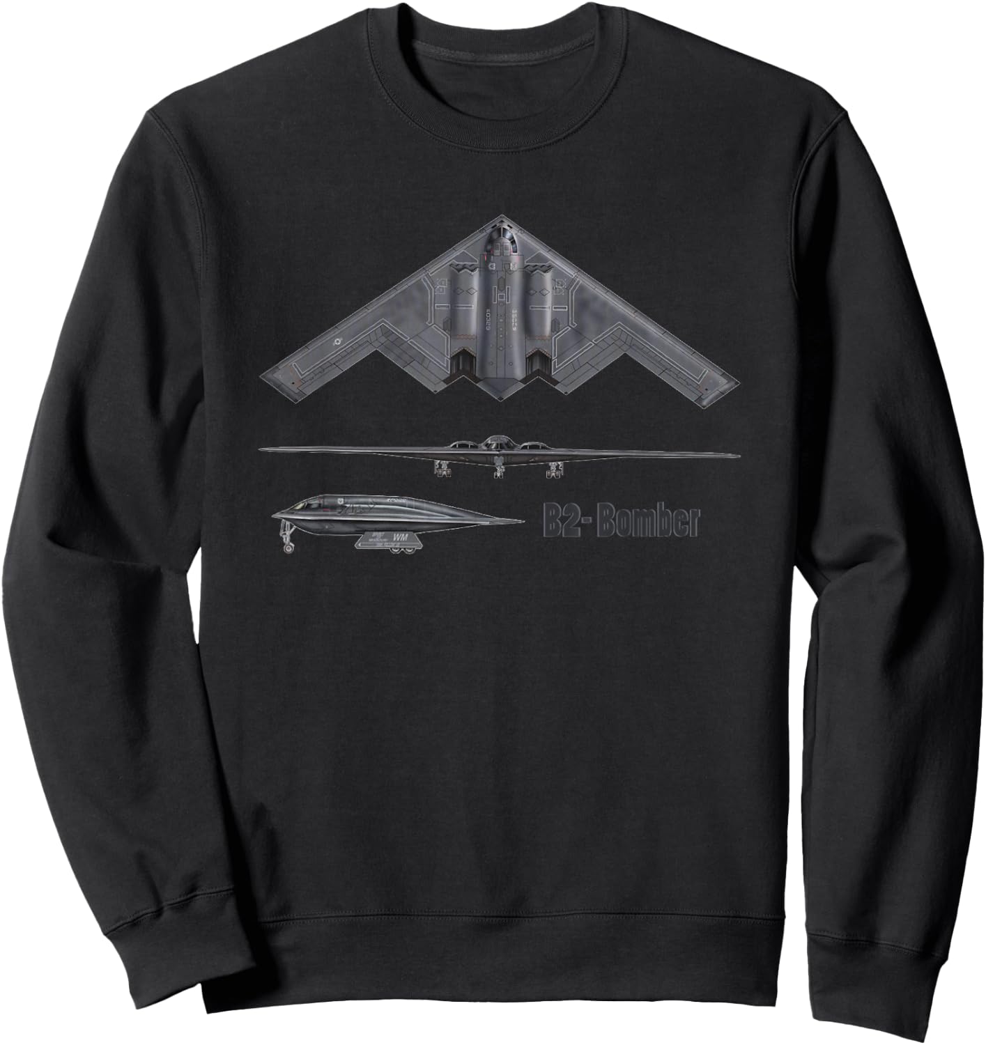 B-2 Stealth Spirit Bomber American Strategic Aircraft AV Sweatshirt - Sweatshirt | Black