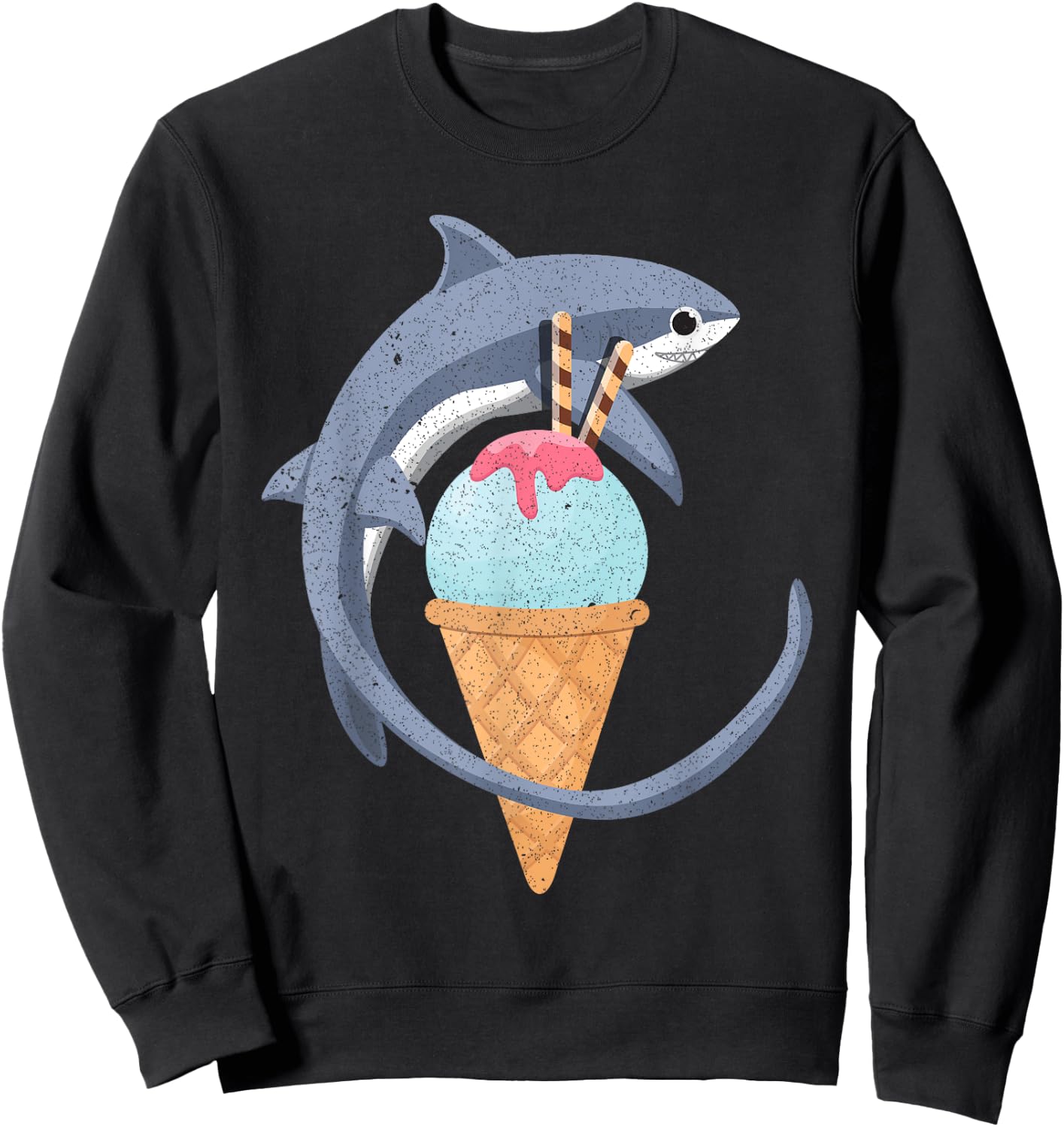 Thresher Shark Shirt T Shirt Sharks & Ice Cream Men Women Girls Kids Sweatshirt - Sweatshirt | Black