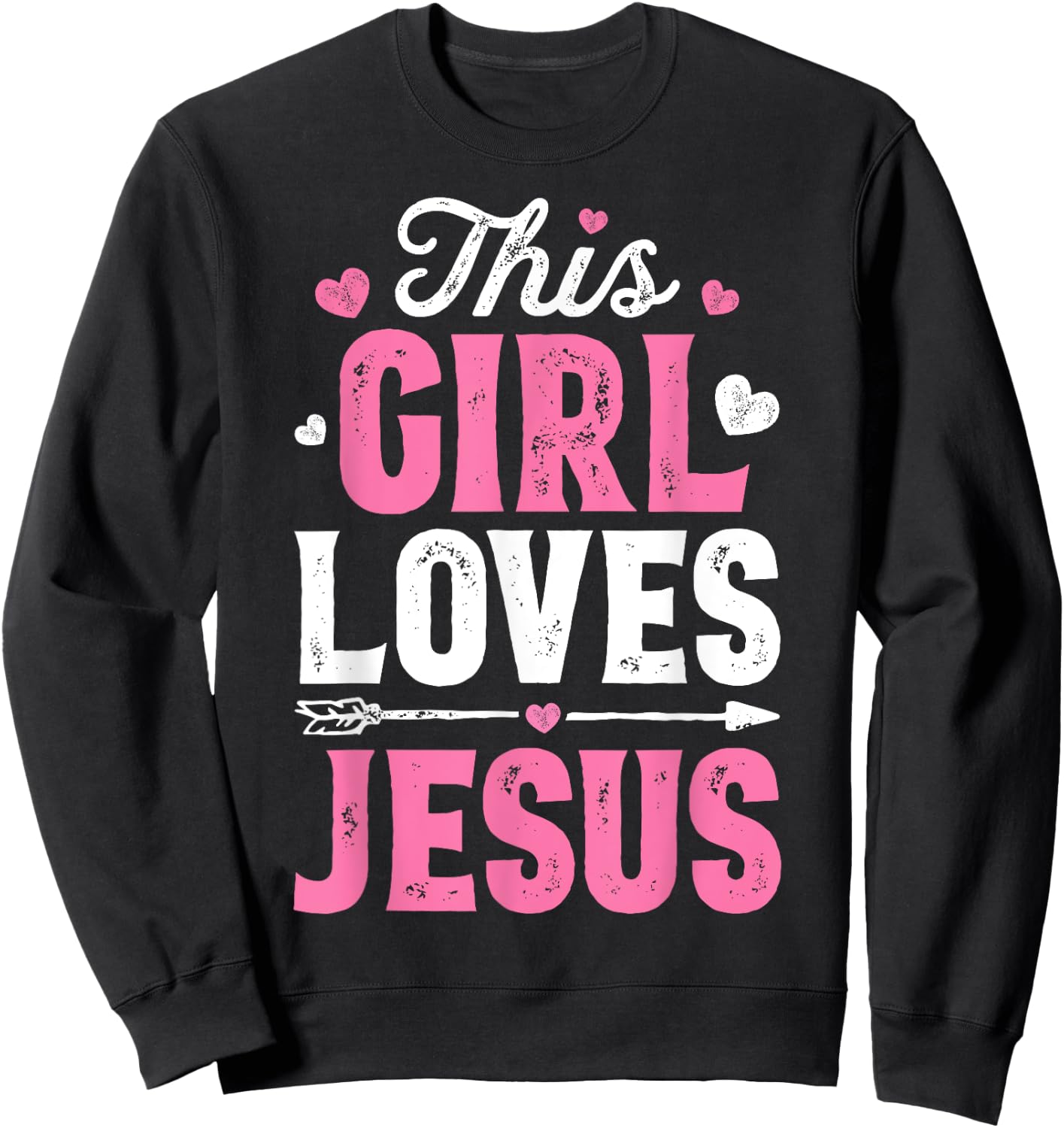 This Girl Loves Jesus Funny Christian Faith Religious Women Sweatshirt - Sweatshirt | Black