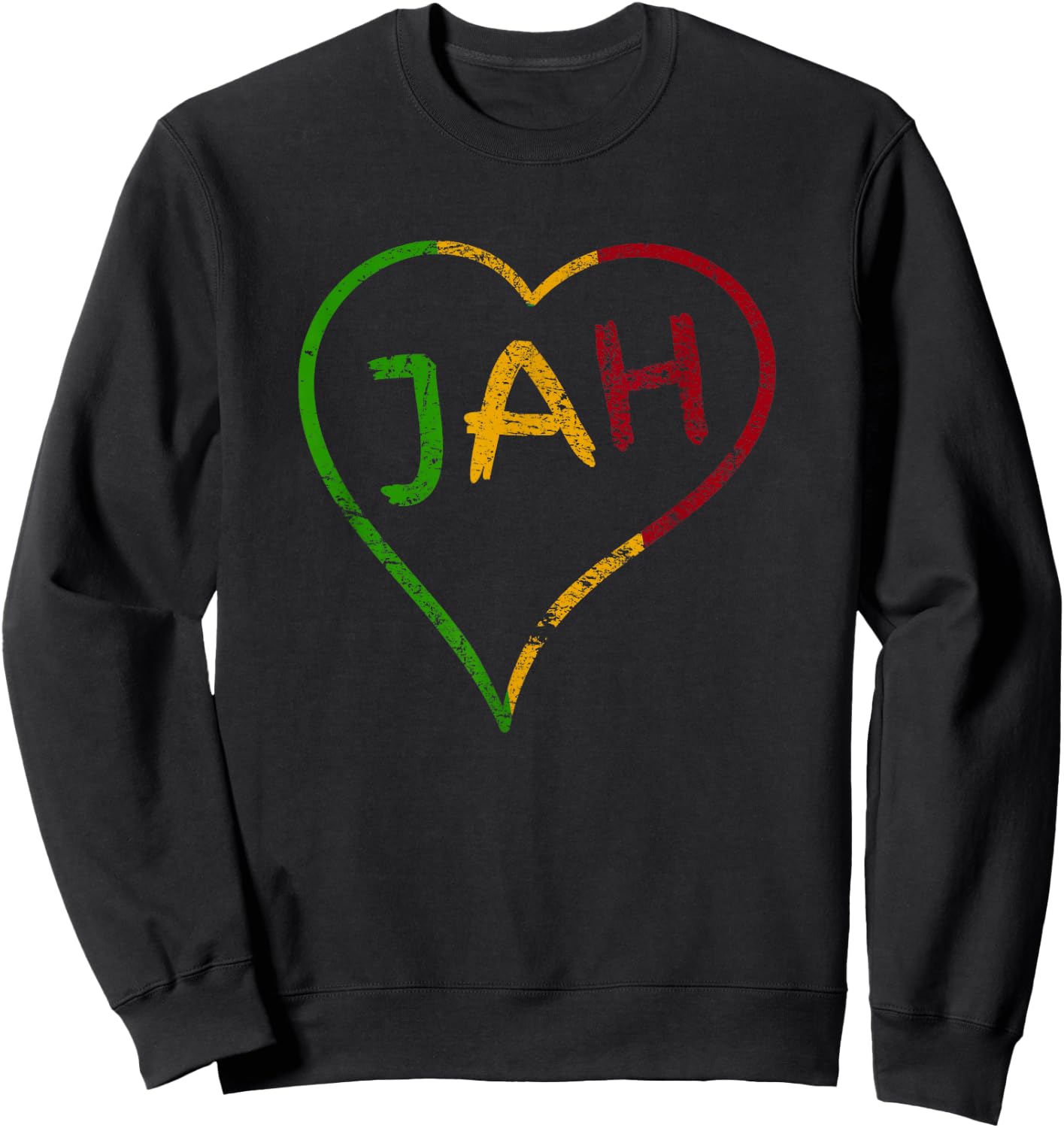 Jah Heart Rastafari Retro Vintage Gift Sweatshirt - Sweatshirt | Black