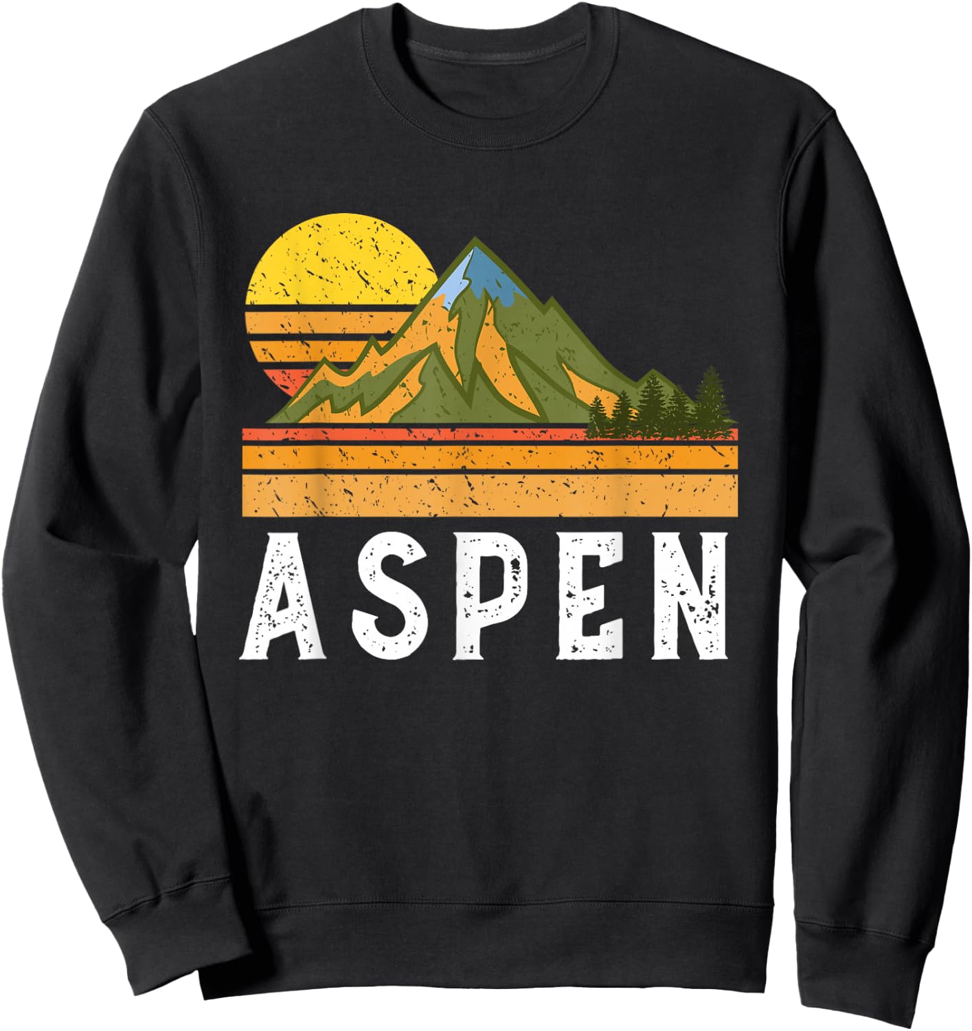 Mountain Sunset Vacation Gift- Aspen Colorado Sweatshirt - Sweatshirt | Black