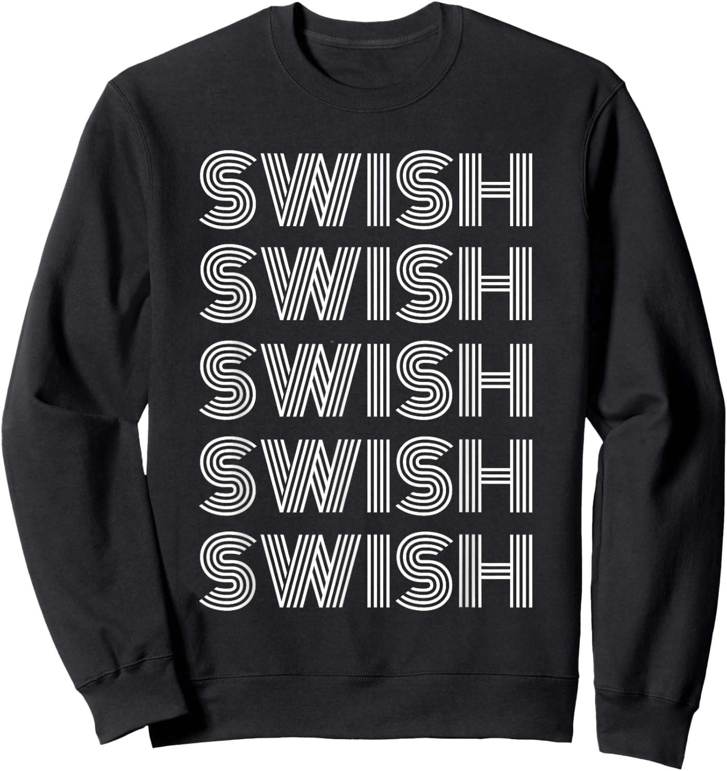 Swish Cool Basketball Game Day Fans Players Sweatshirt - Sweatshirt | Black