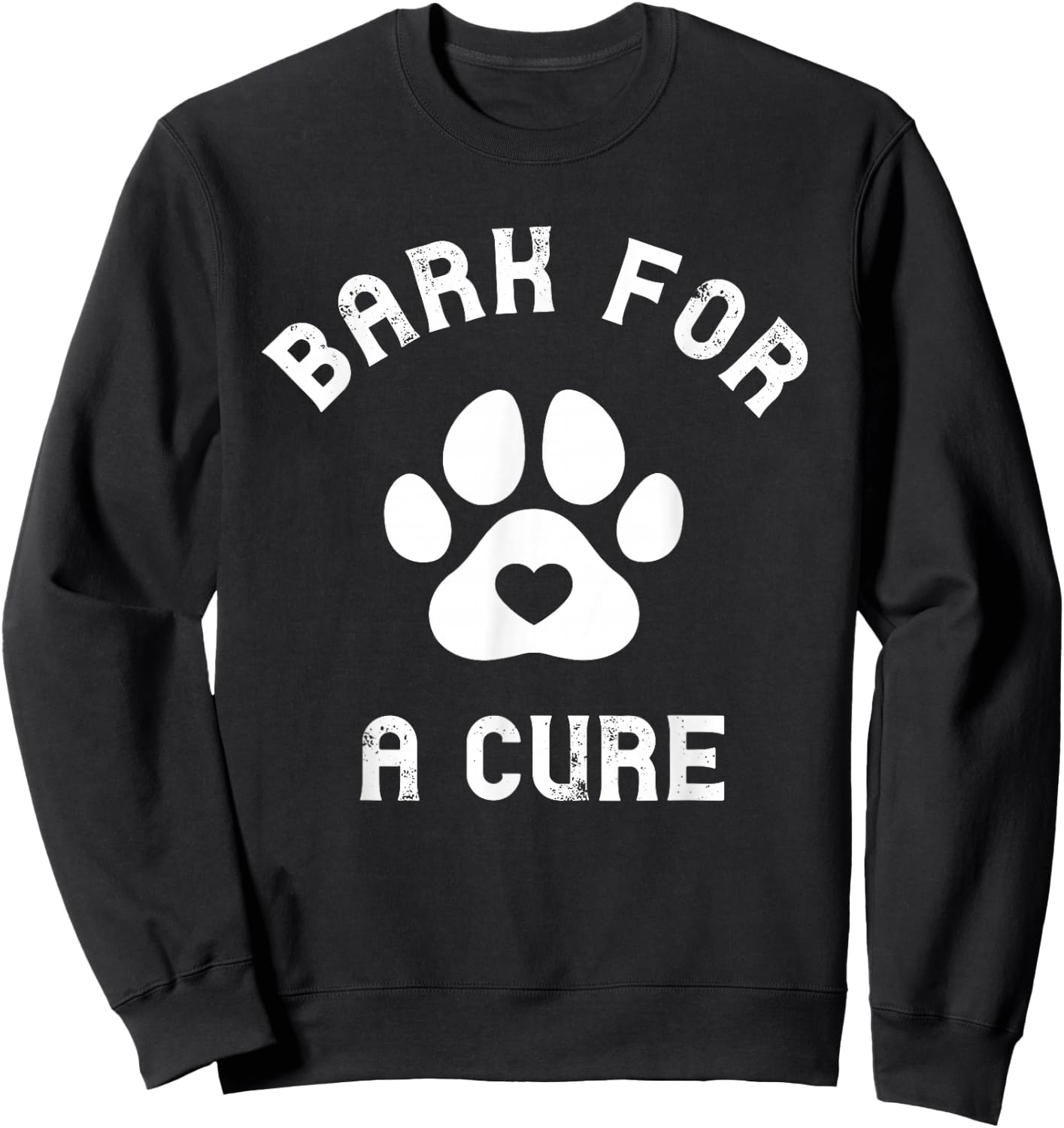 Bark For A Cure Paw Print Canine Cancer Pet Cancer Sweatshirt - Sweatshirt | Black