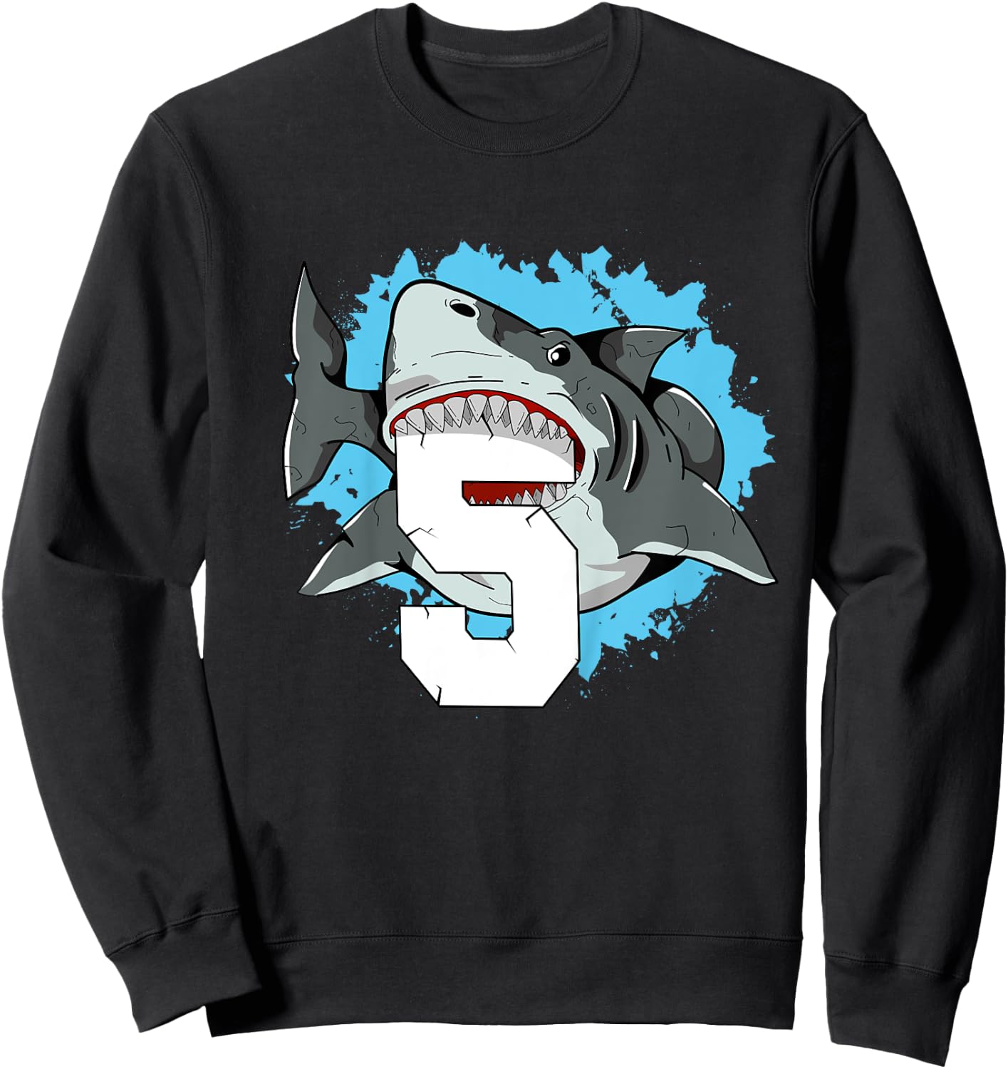 Shark 5th Birthday Boy 5 Five Shark Theme Party Sweatshirt - Sweatshirt | Black