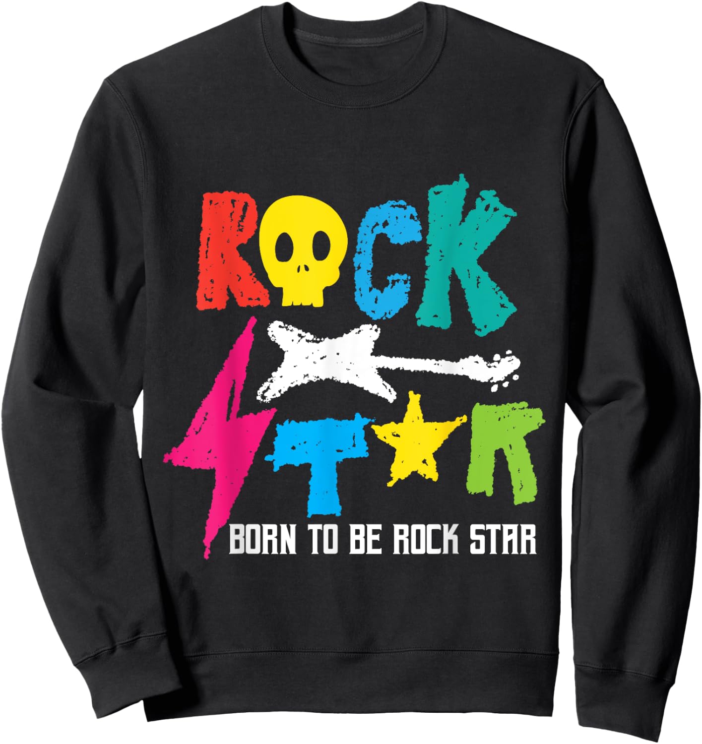 Rockstar Born to Be Rockstar Music Funny Gift Small Sweatshirt - Sweatshirt | Black