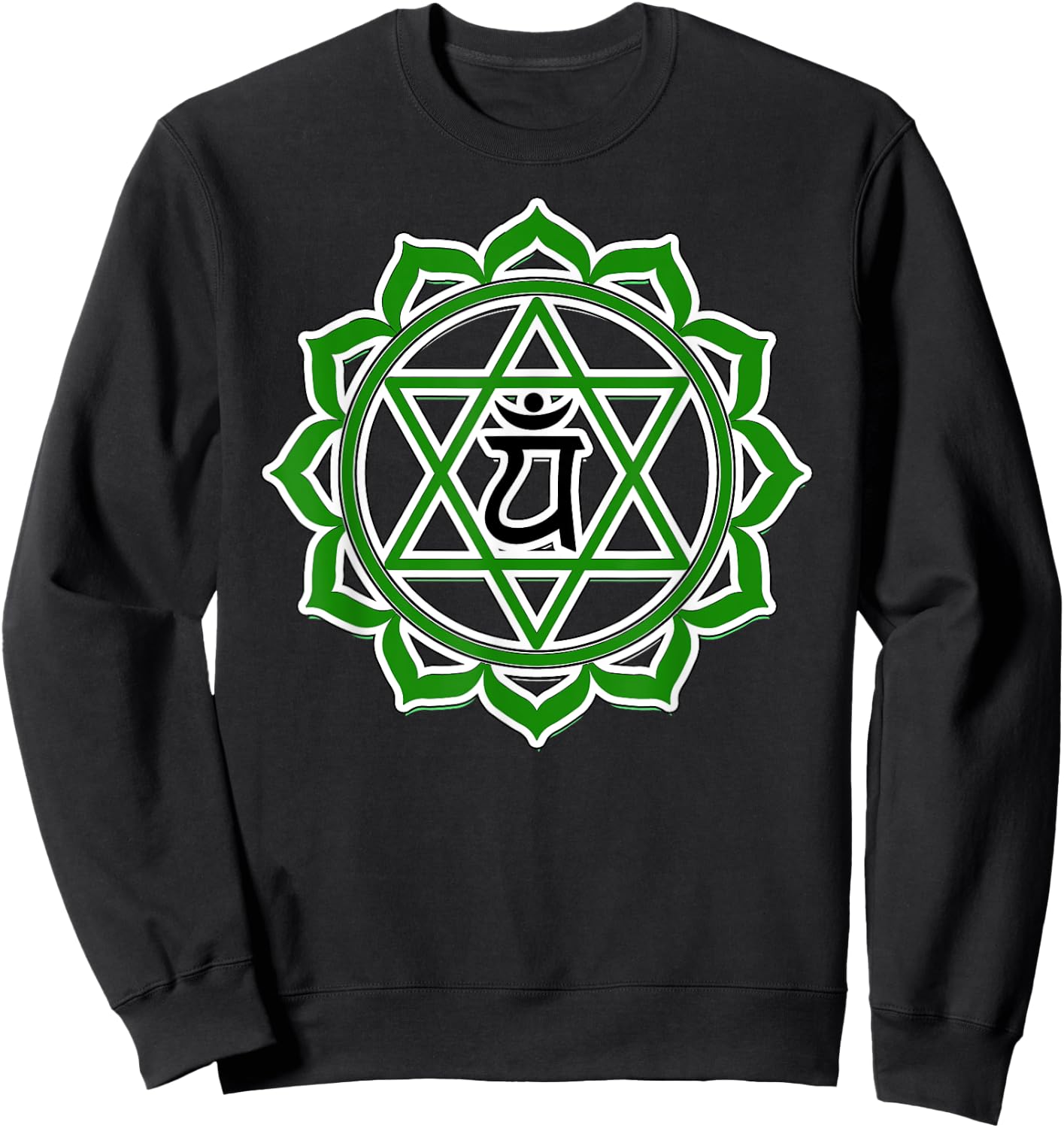 Yoga Anahata Heart Green Chakra Sweatshirt - Sweatshirt | Black