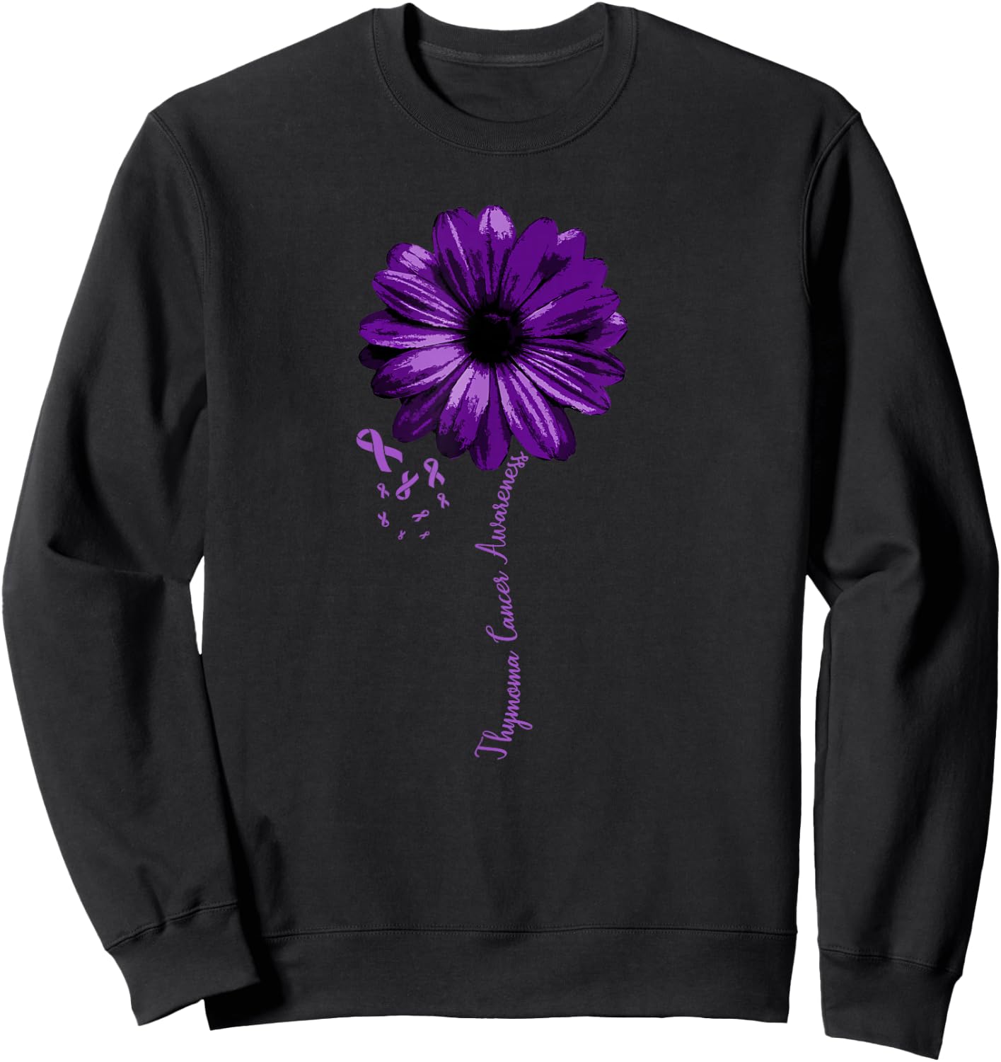 Thymoma Cancer Awareness Warrior Pretty Support Gift Sweatshirt - Sweatshirt | Black