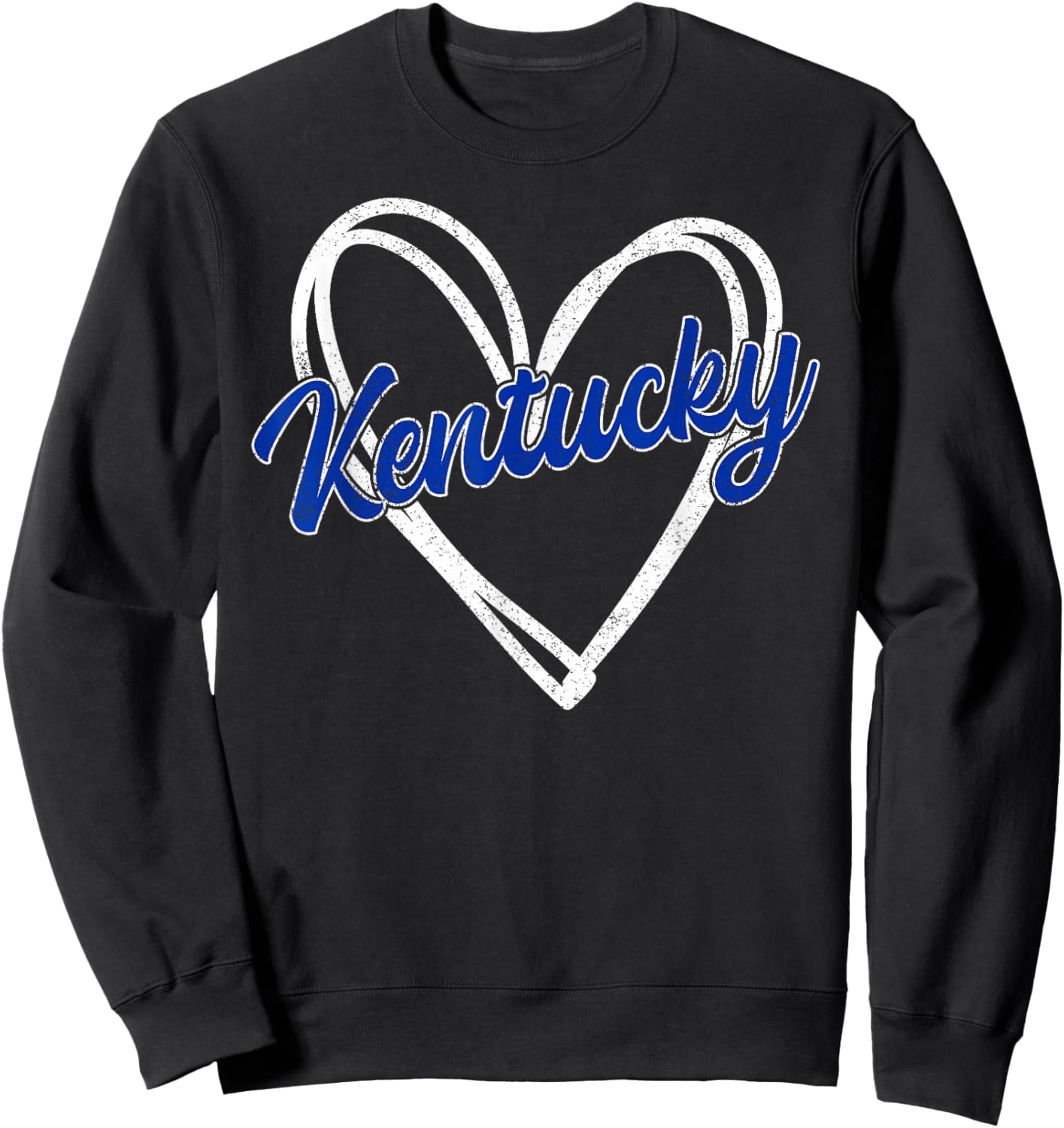 Kentucky KY Retro Vintage Heart Design Men Women Sweatshirt - Sweatshirt | Black