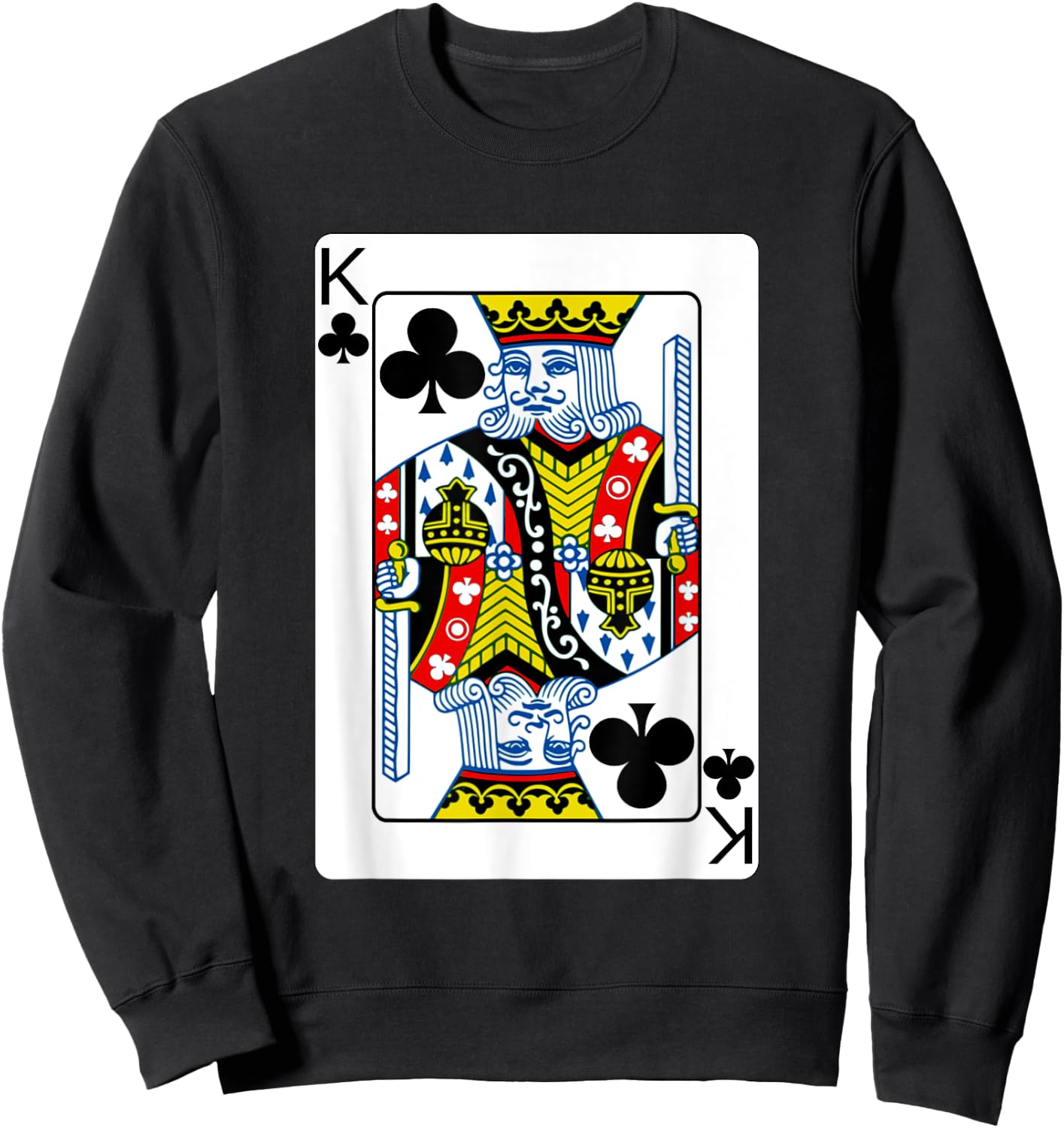 King Of Clubs Playing Card Poker Player Costume Sweatshirt - Sweatshirt | Black