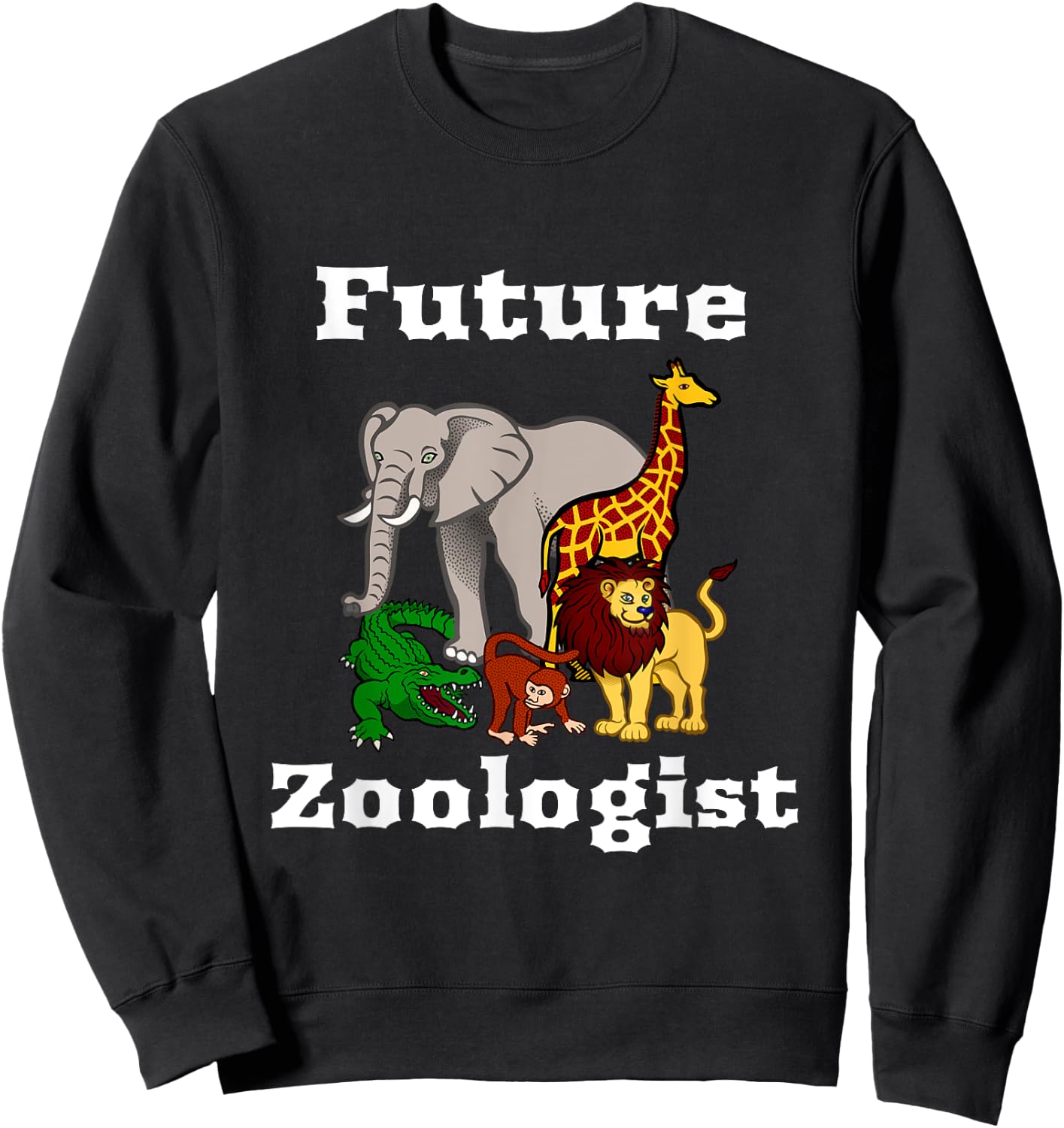 Future Zoologist Animal Life Kids Genius Students Sweatshirt - Sweatshirt | Black