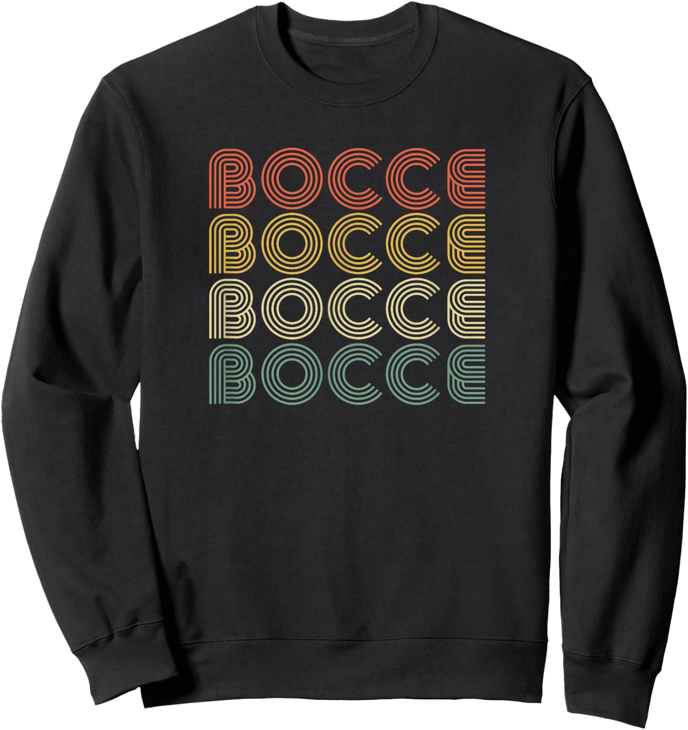 Bocce Shirt Retro Vintage 70's Men Women Gift Bocce Sweatshirt - Sweatshirt | Black