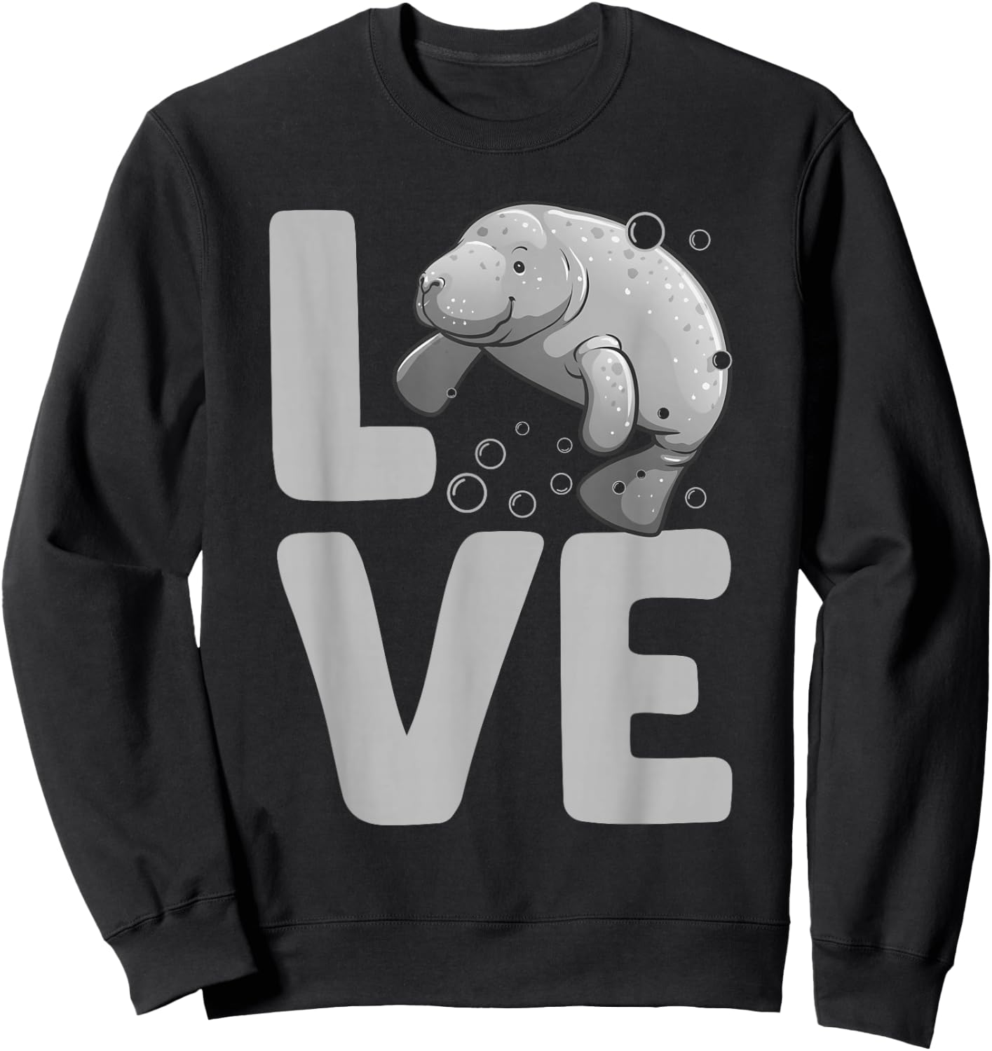 Funny Manatee Design Women Kids Dugong Manatee Lover Sweatshirt - Sweatshirt | Black