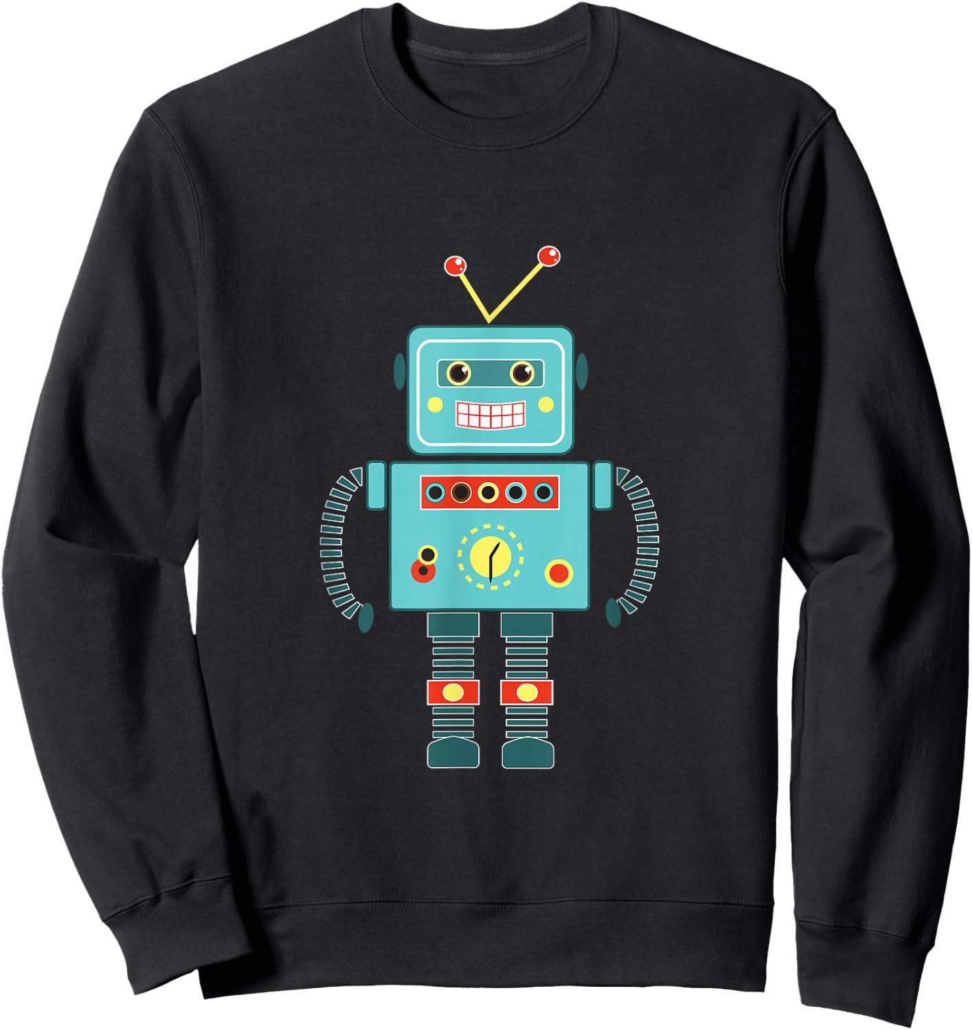 Cute Vintage & Retro Robot Art | Science & Math Gift Sweatshirt - Sweatshirt | Black