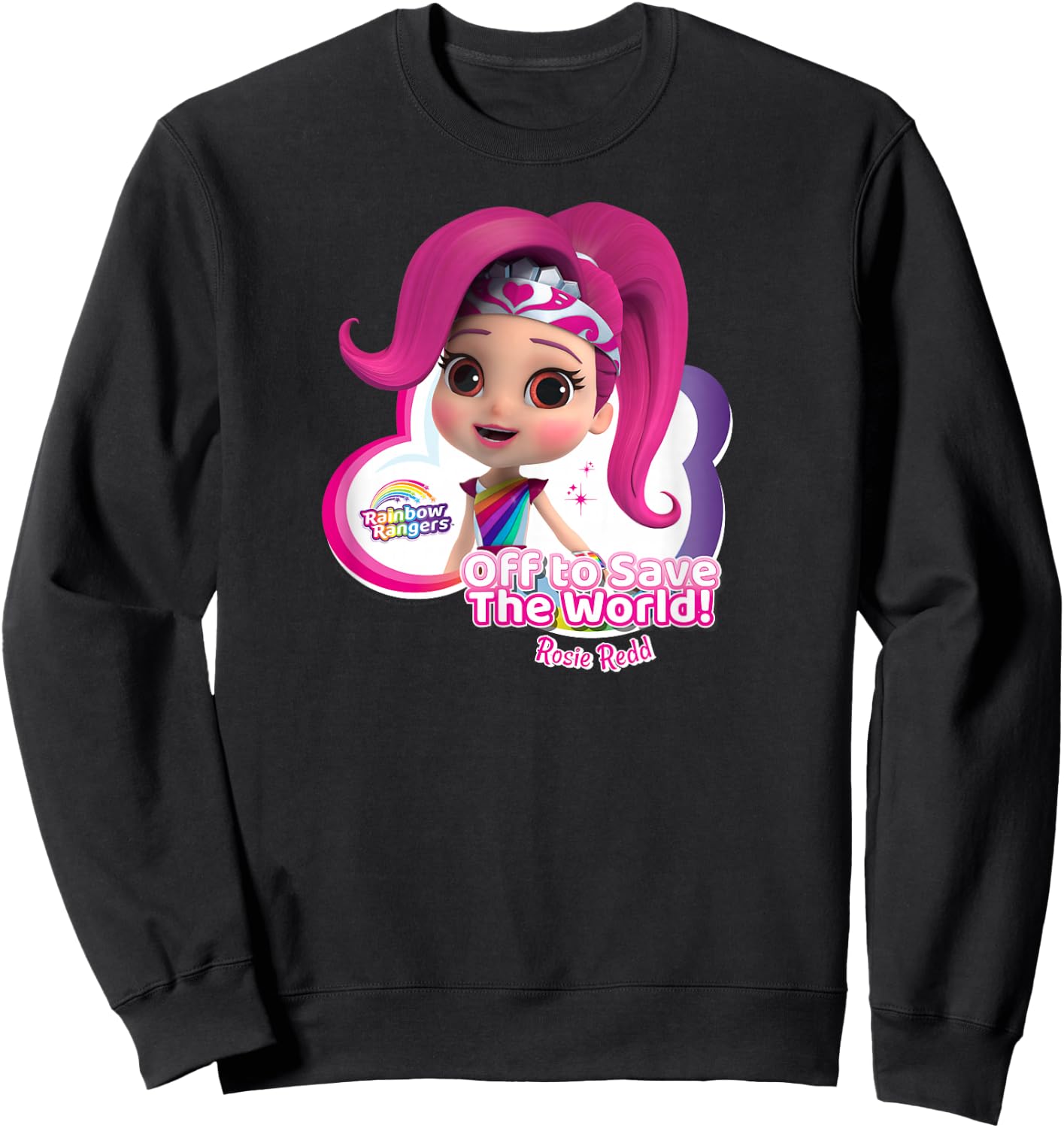 Rainbow Rangers Rosie Redd "Off to Save the World!" Sweatshirt - Sweatshirt | Black