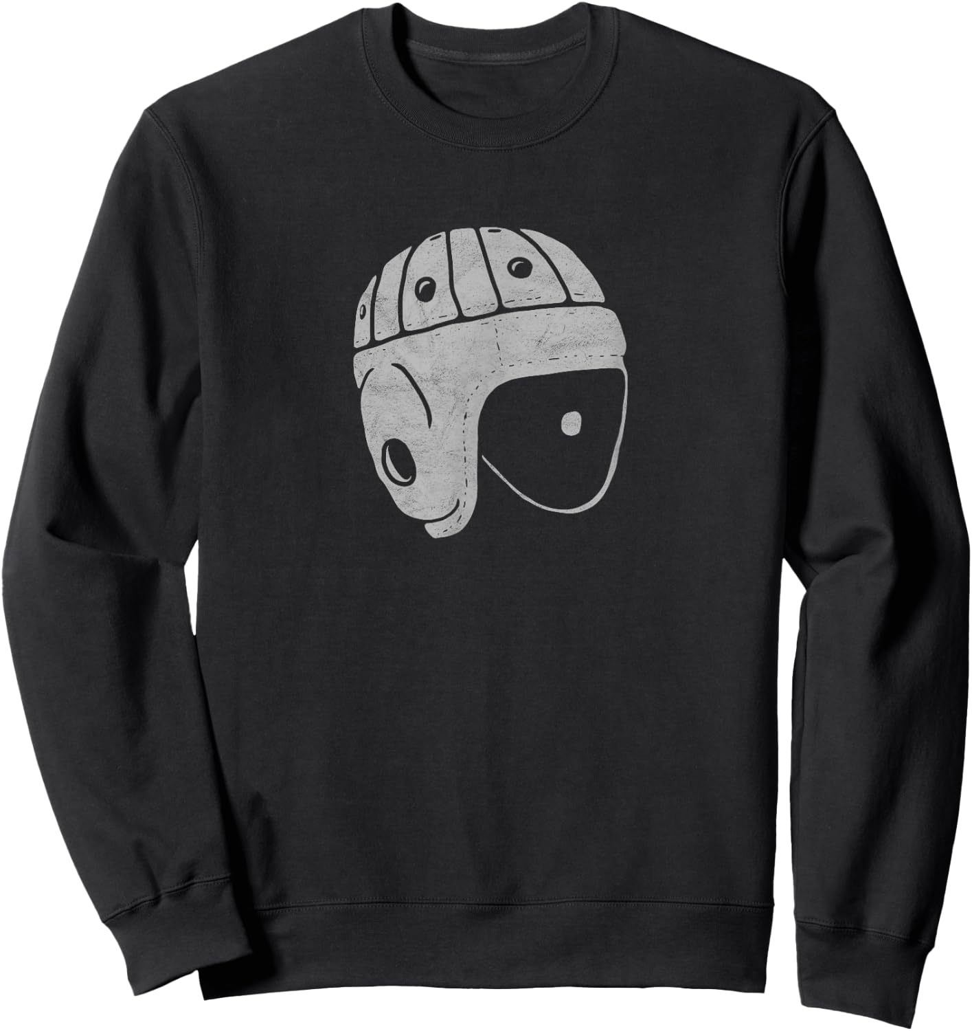 Vintage Leather Football Helmet Throwback Design Shirt Sweatshirt - Sweatshirt | Black