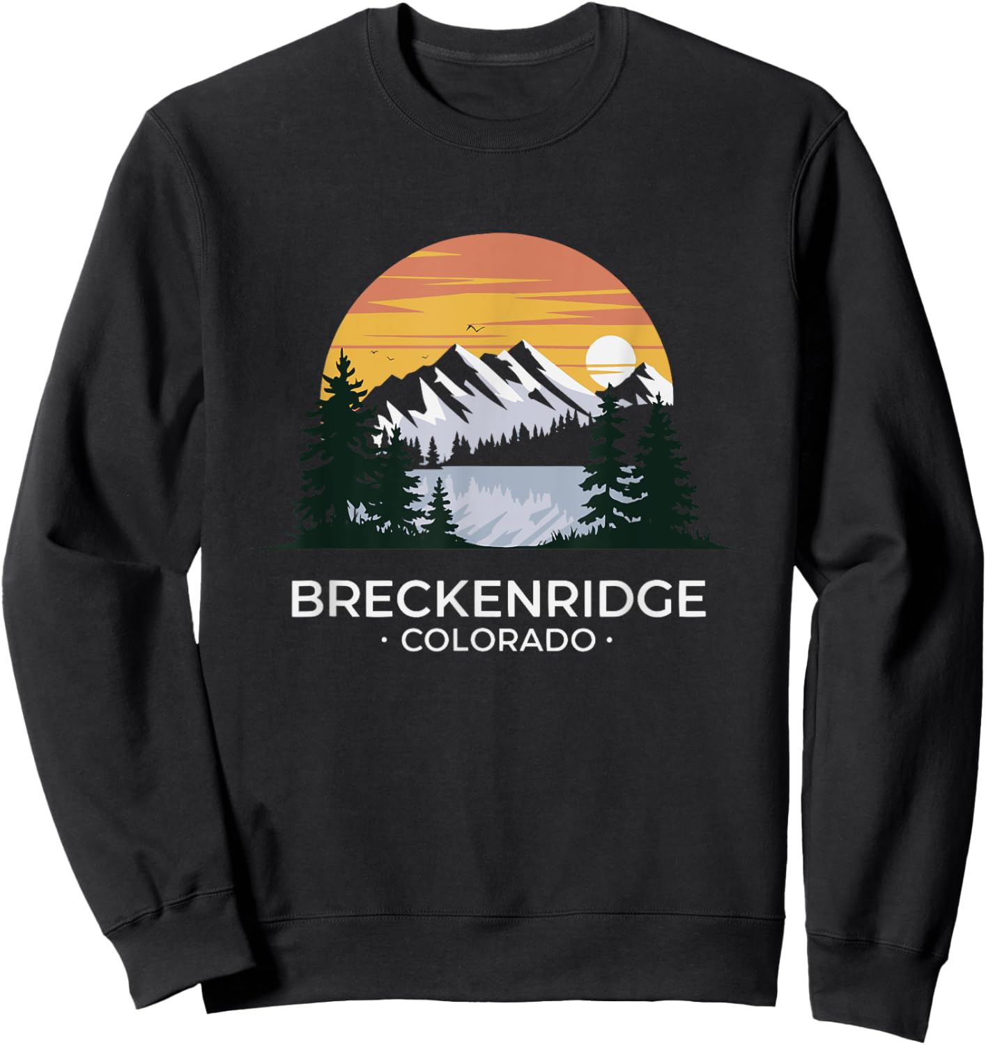 Breckenridge Colorado Scenic Mountain Lake Gift Sweatshirt - Sweatshirt | Black