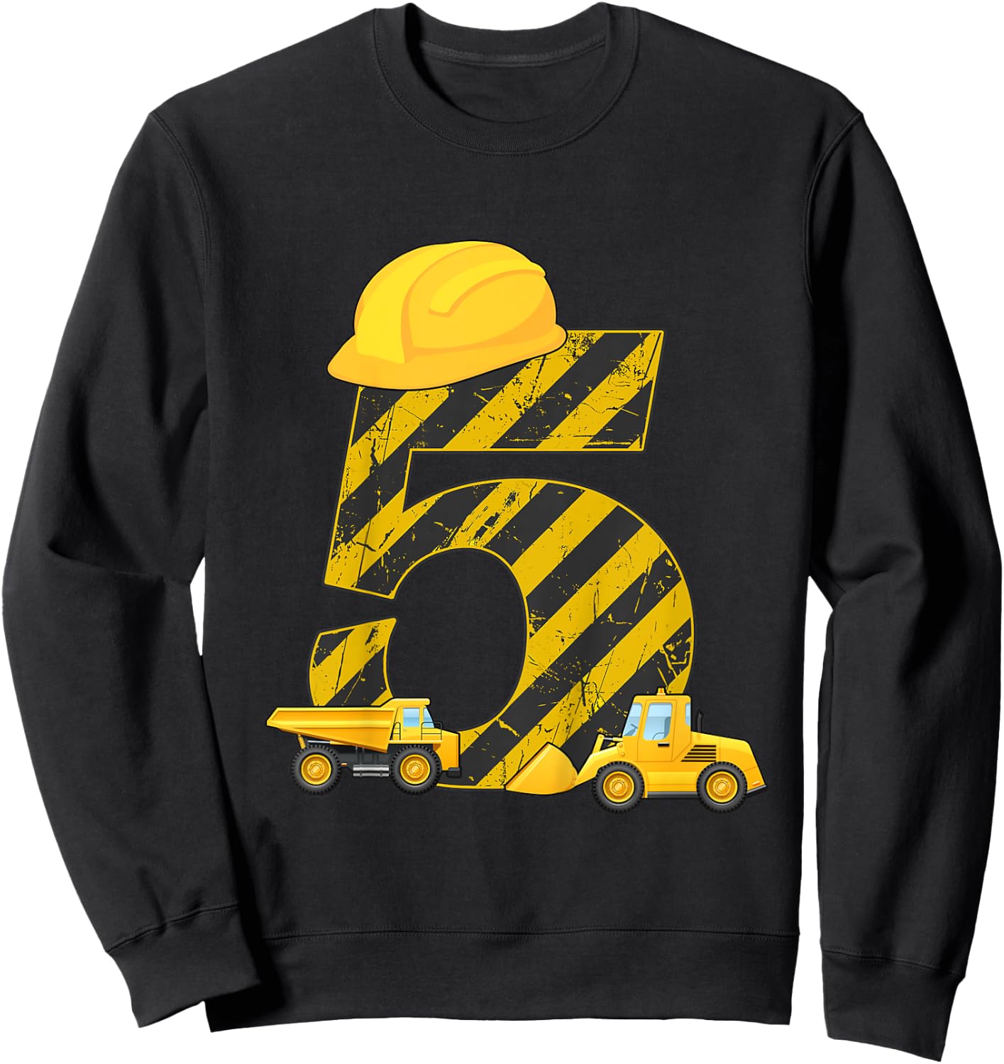 5th Birthday Digger I 5 Years Builder Excavator Gift Sweatshirt - Sweatshirt | Black