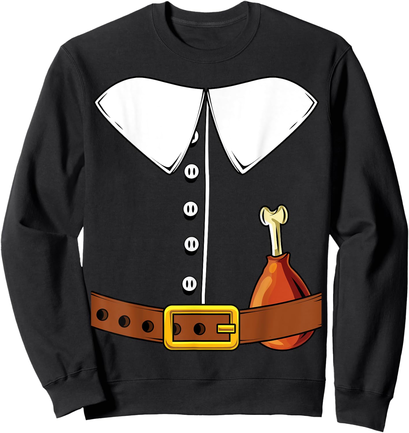 Pilgrim Costume Hat Colonist Thanksgiving Turkey Day Gift Sweatshirt - Sweatshirt | Black