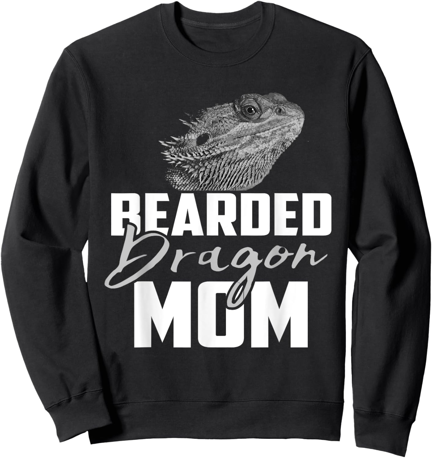 BEARDED Dragon MOM Funny Lizard Lovers Women Kids Sweatshirt - Sweatshirt | Black