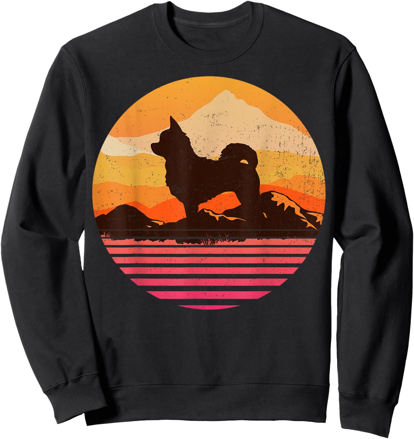 POM-CHI With Sun Mountain Vintage Retro Sweatshirt - Sweatshirt | Black