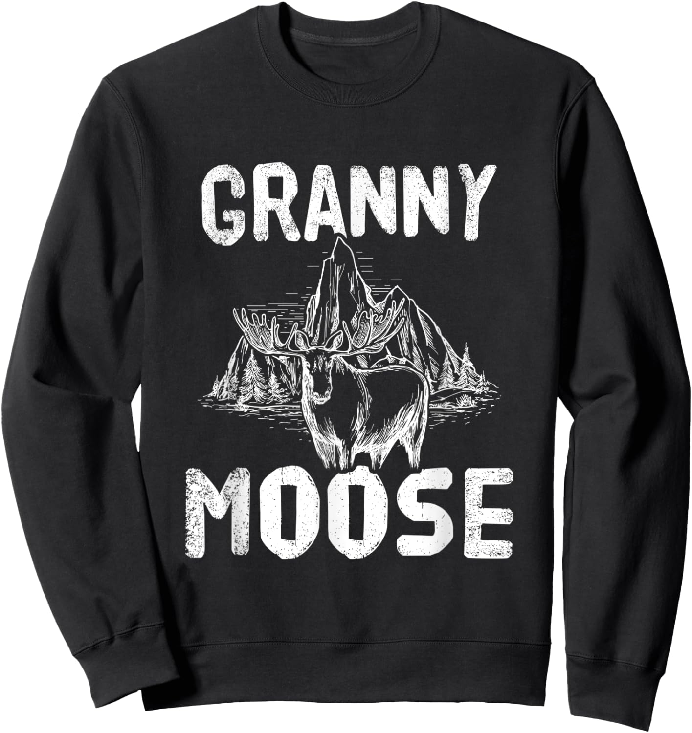 Granny Moose Family Matching Hunting Hunter Grandma Gift Sweatshirt - Sweatshirt | Black