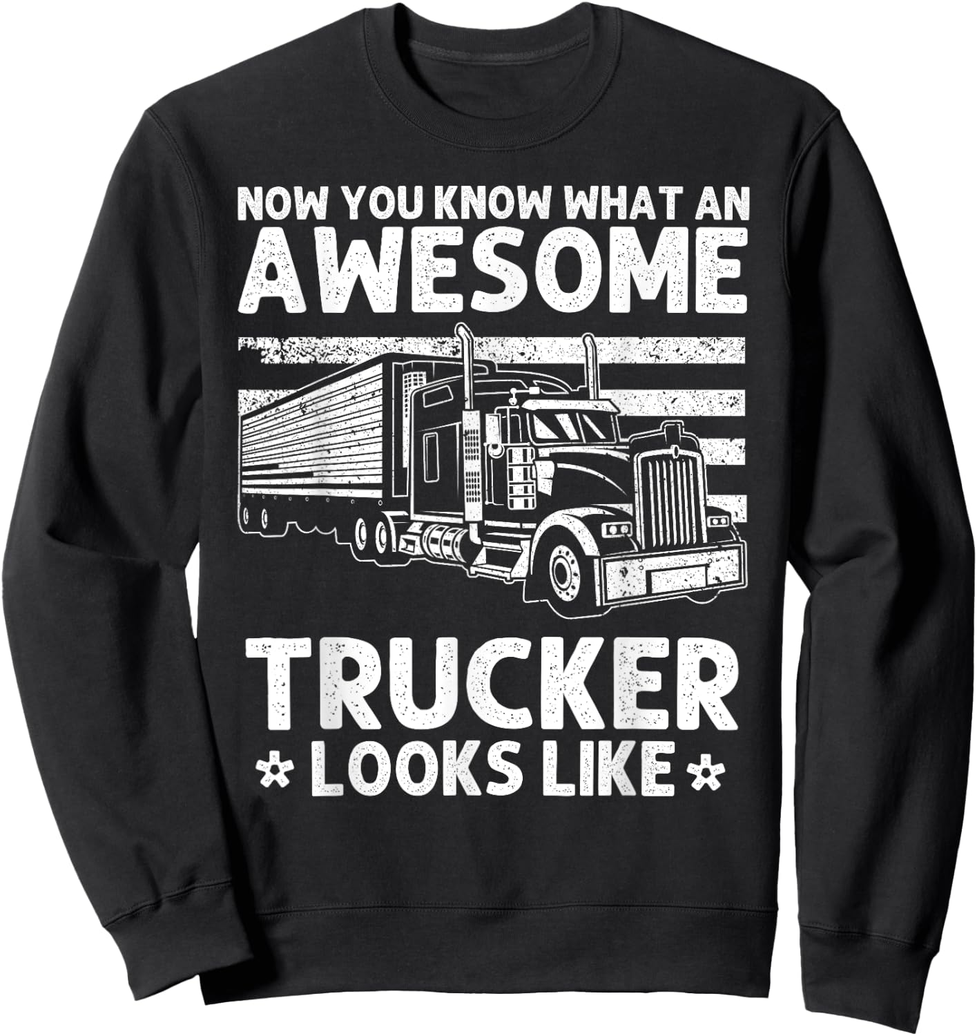 Best Truck Driver Art Dad Women Trucking CDL Trucker Sweatshirt - Sweatshirt | Black