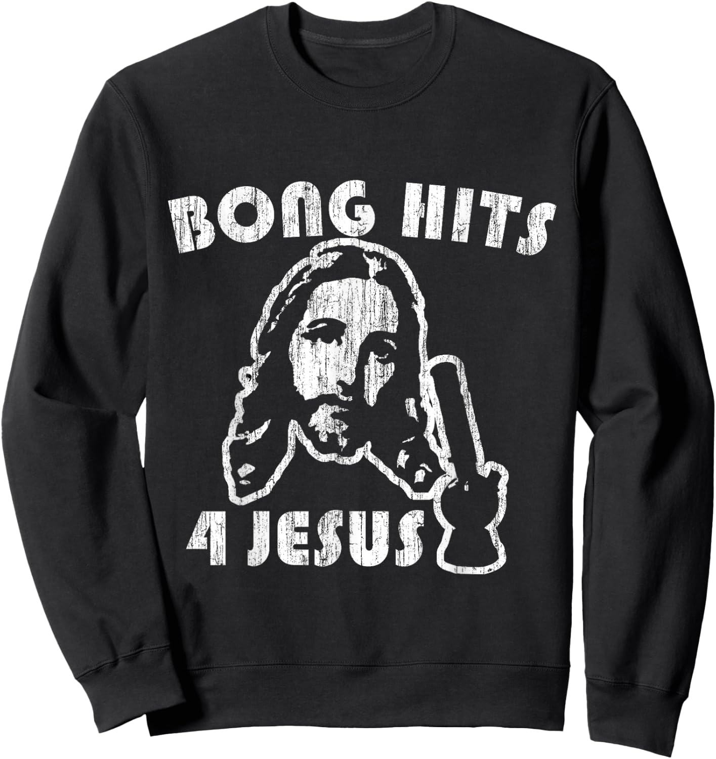 Flippin Sweet Gear Bong Hits 4 Jesus Adult Black Small Sweatshirt - Sweatshirt | Black