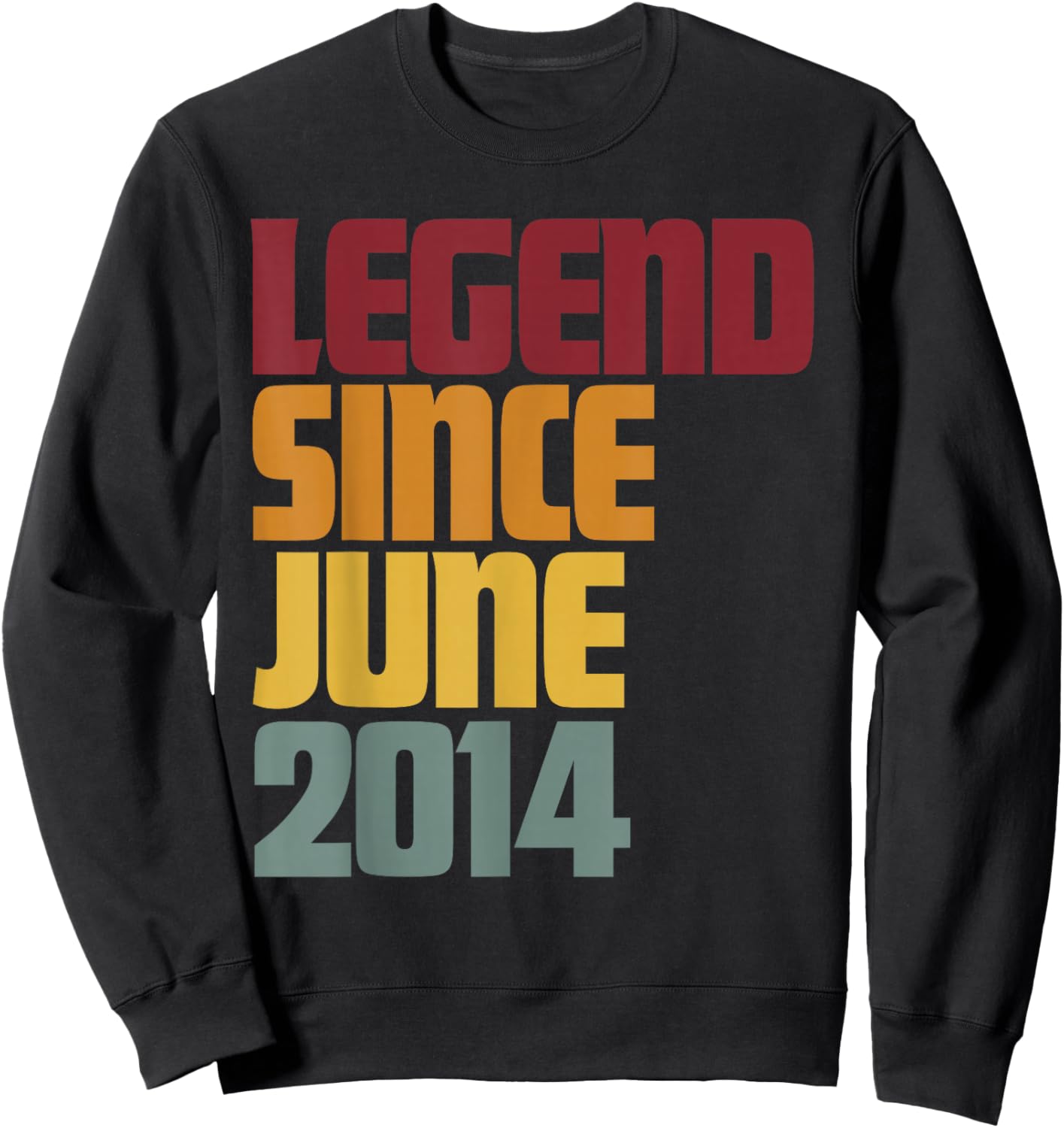 Legend Since June 2014 12th Birthday - Vintage Sweatshirt - Sweatshirt | Black