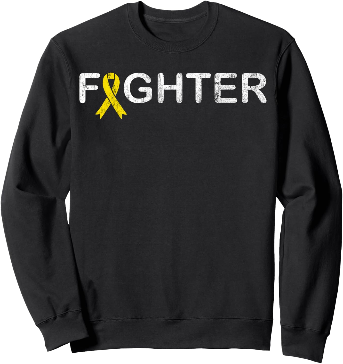 Bone Cancer Fighter - Sarcoma Yellow Ribbon Shirt Sweatshirt - Sweatshirt | Black