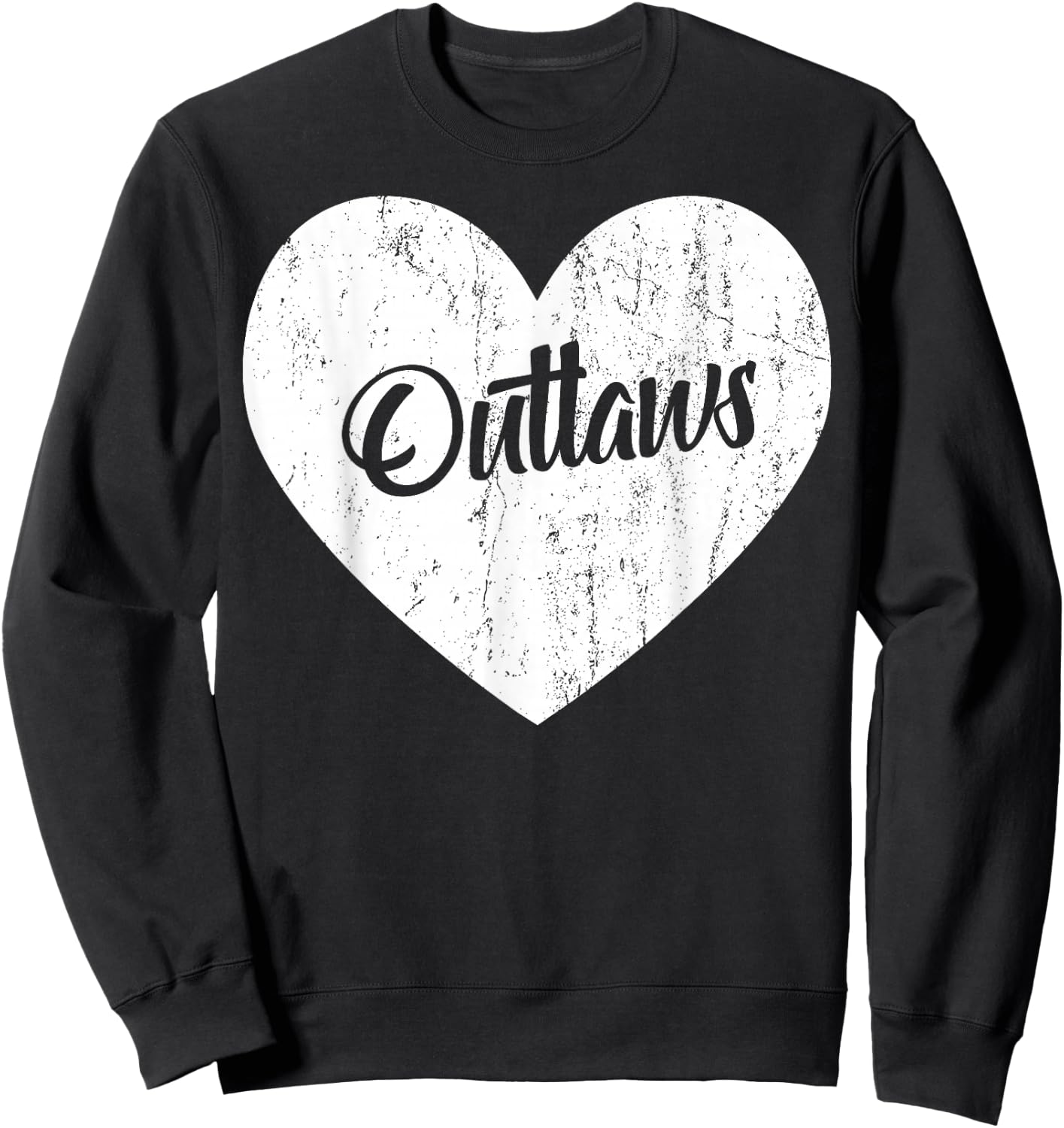 Outlaws School Sports Fan Team Spirit Mascot Heart Gift Sweatshirt - Sweatshirt | Black