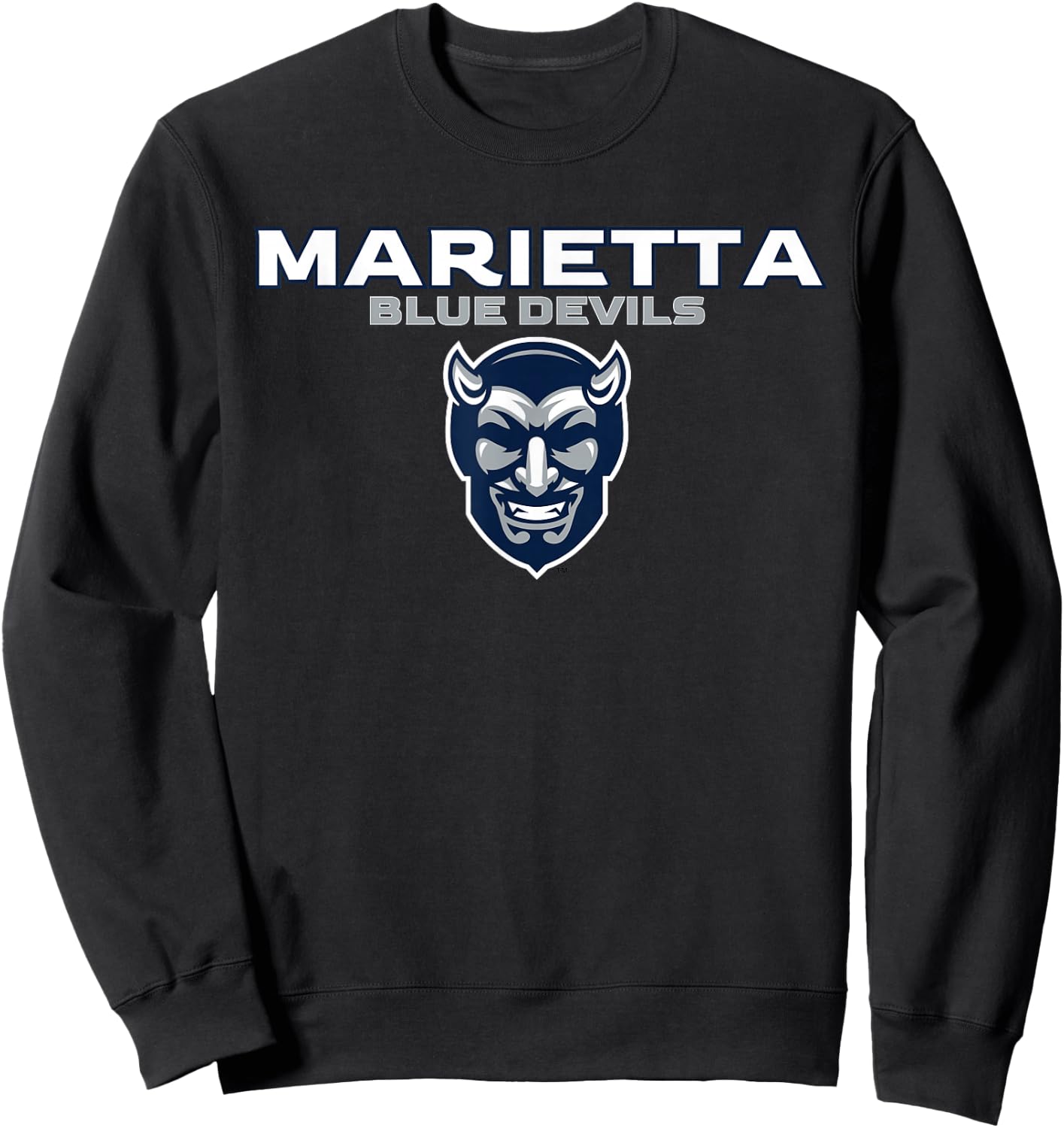Marietta High School Blue Devils Stacked Sweatshirt - Sweatshirt | Black
