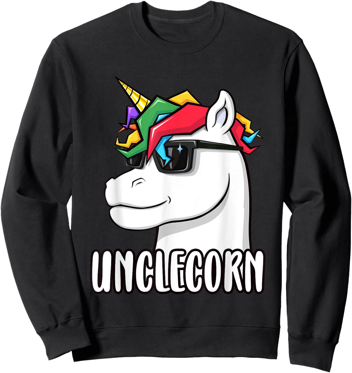 Unclecorn - Unicorn Uncle - Funny Birthday Gift Sweatshirt - Sweatshirt | Black
