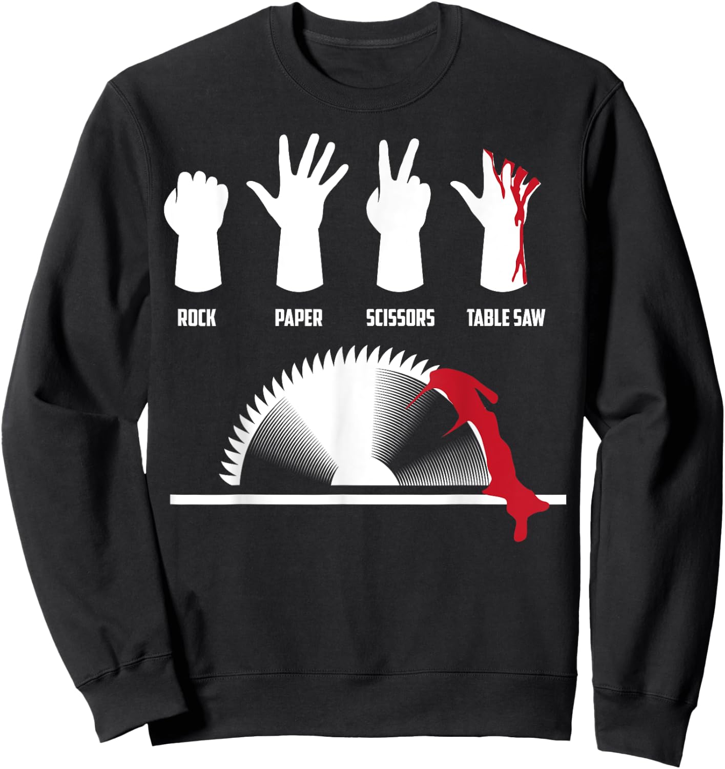 Cool Rock Paper Scissors Table Saw Gift Carpenters Sweatshirt - Sweatshirt | Black