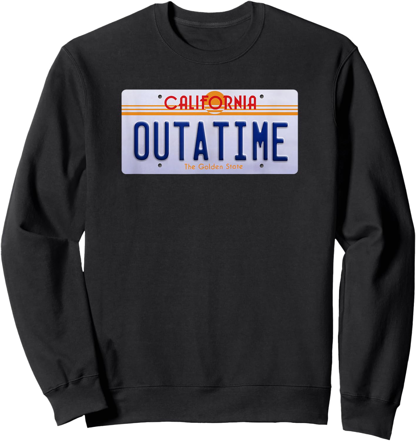 Outatime California License Plate Sweatshirt - Sweatshirt | Black