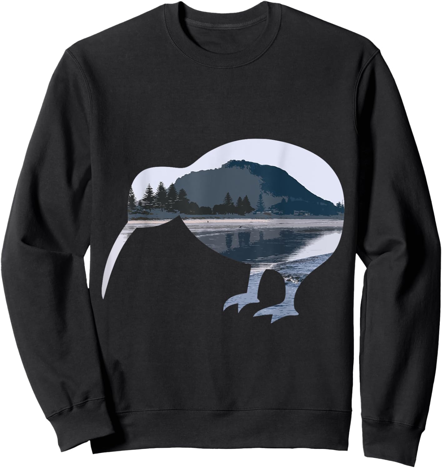 Mount Maunganui Tauranga Kiwi Bird Sweatshirt - Sweatshirt | Black