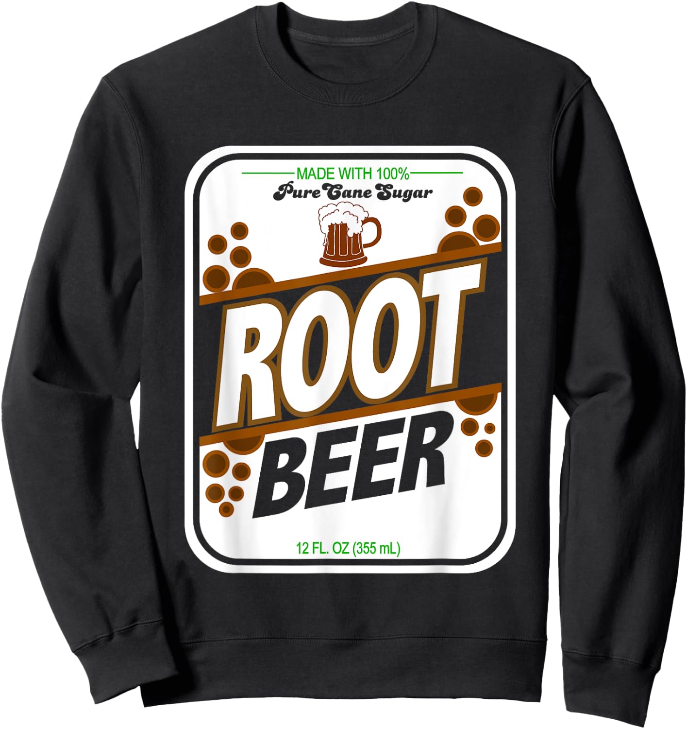 Retro Style ROOT BEER Costume T Shirt Sweatshirt - Sweatshirt | Black