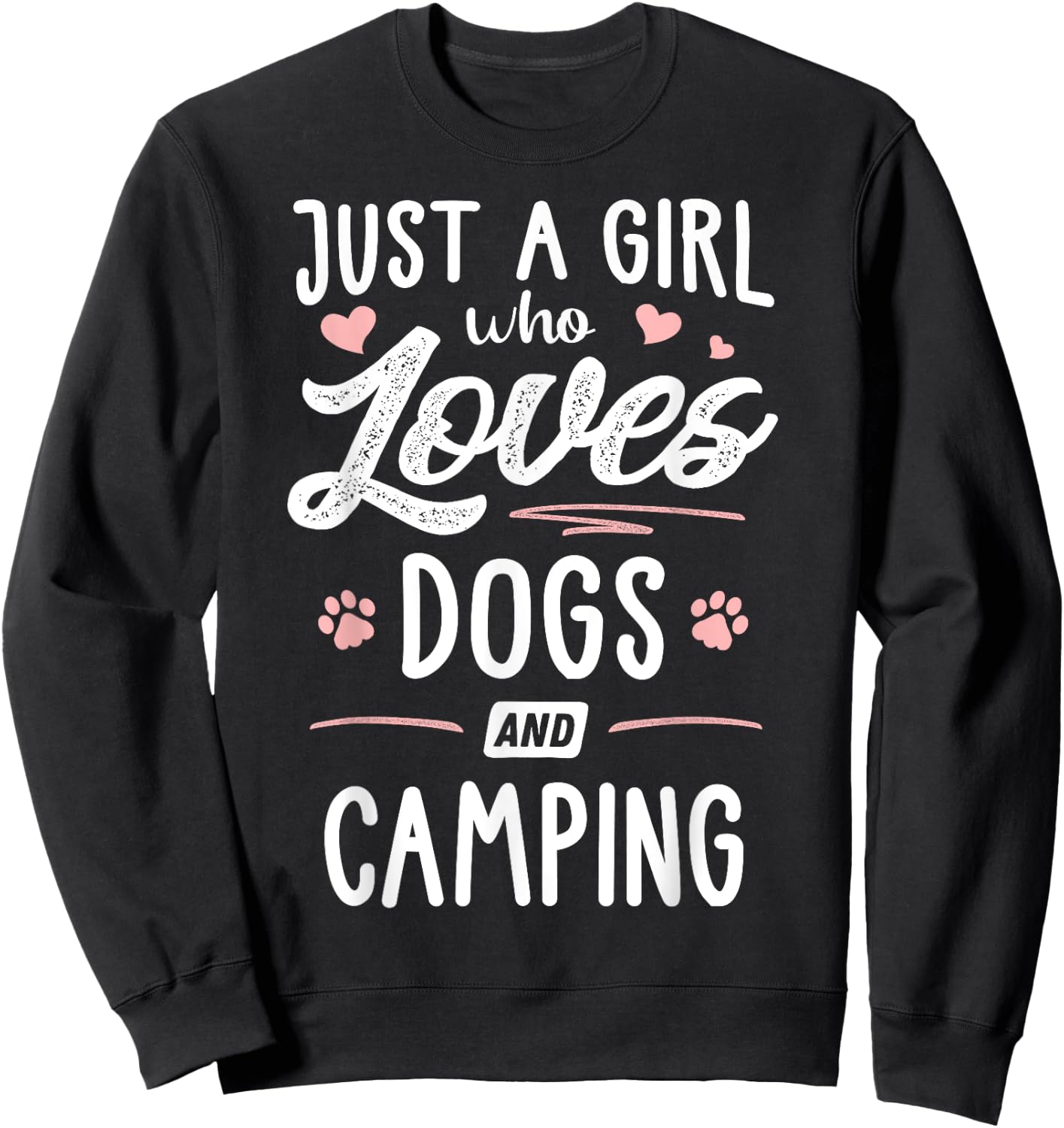 Just A Girl Who Loves Dogs And Camping Gift Dog Lover Sweatshirt - Sweatshirt | Black