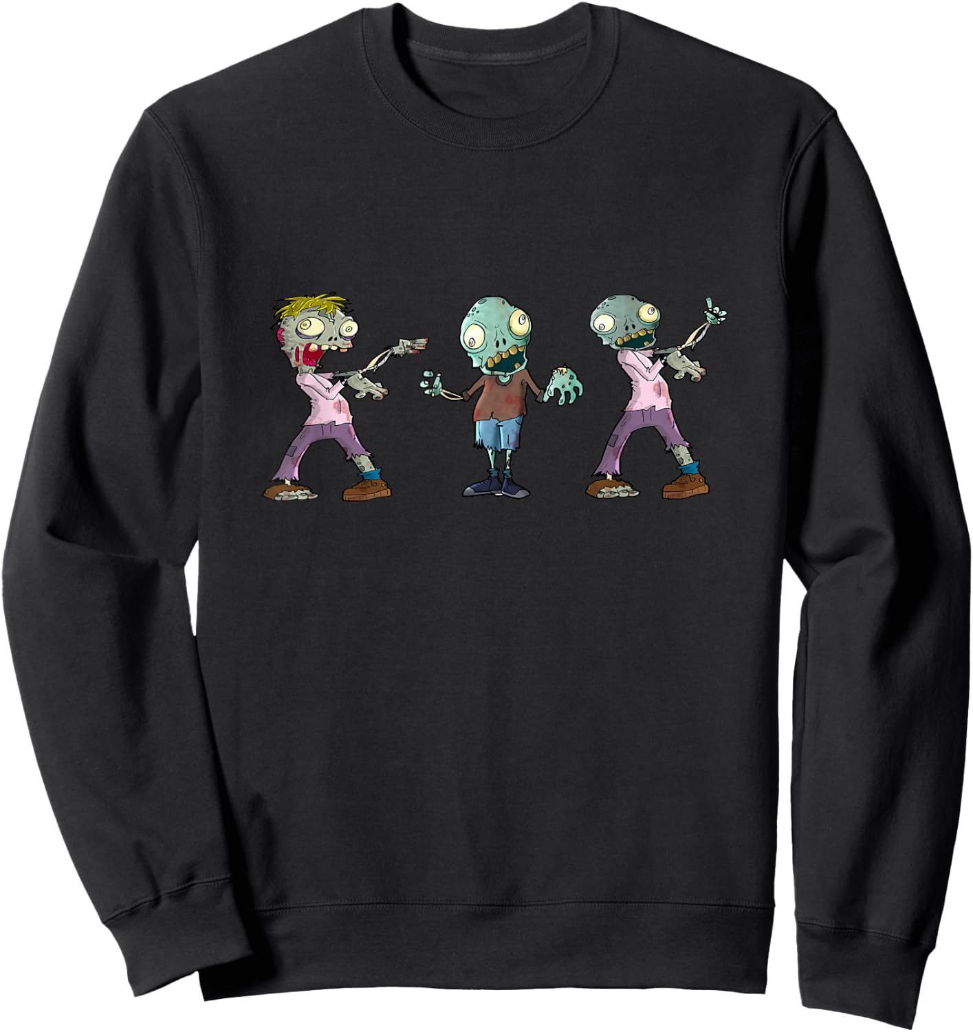 Zombie Creepy Scary for Kids Clothes Graphic Image Design Sweatshirt - Sweatshirt | Black