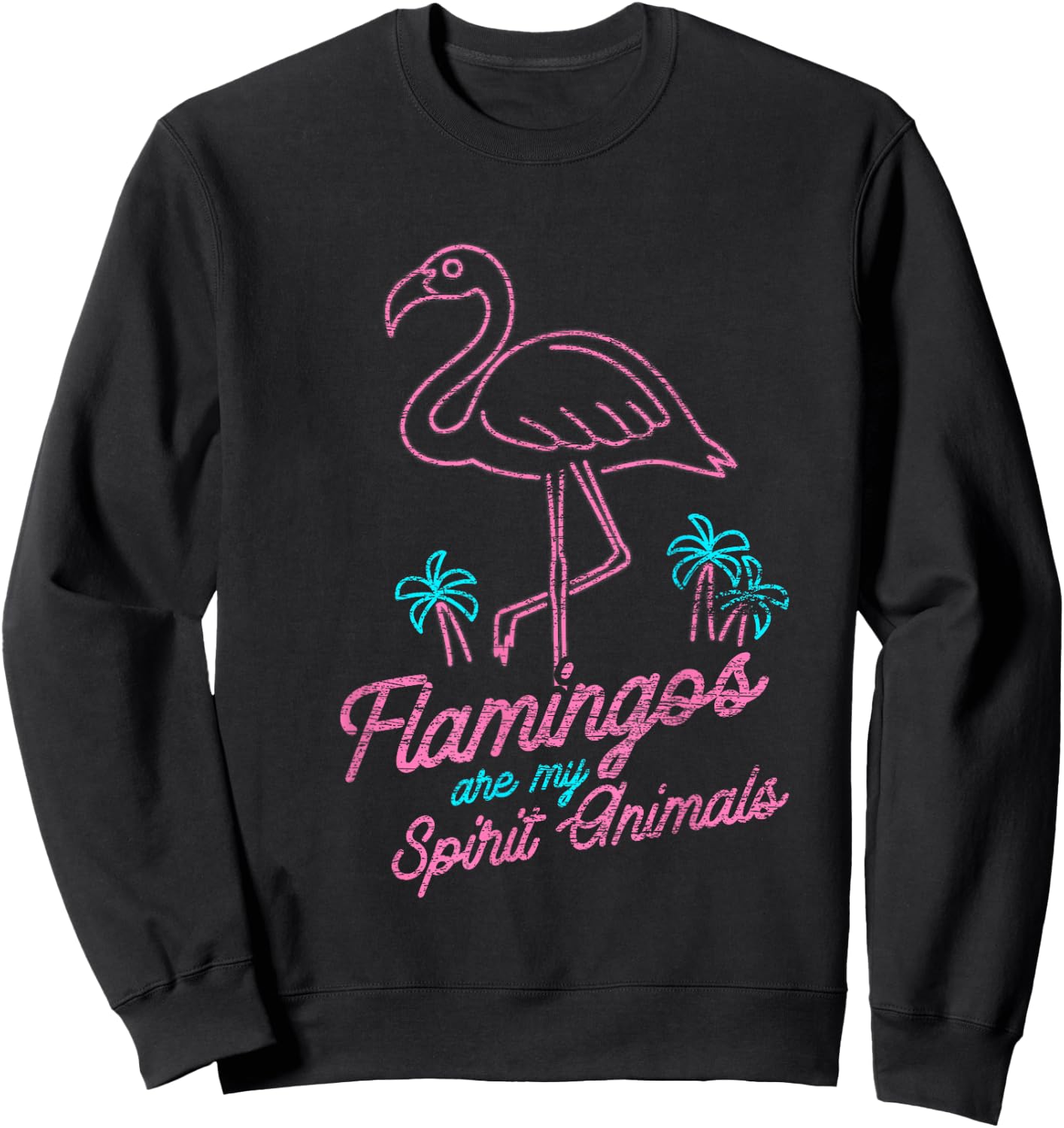 Flamingos Are My Spirit Animals Flamingo Sweatshirt - Sweatshirt | Black