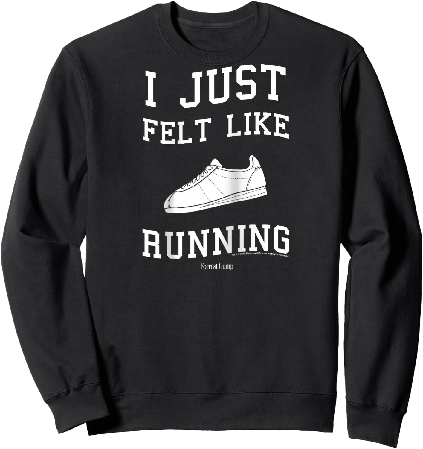 Forrest Gump I Just Felt Like Running Quote Raglan Baseball Sweatshirt - Sweatshirt | Black