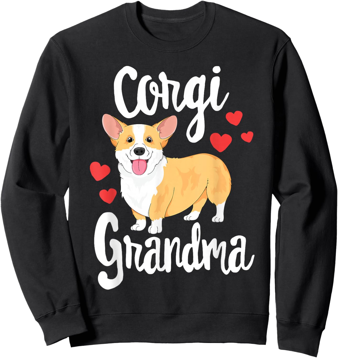 Corgi Women Girls Puppy Lover Dog Grandma Gift Sweatshirt - Sweatshirt | Black