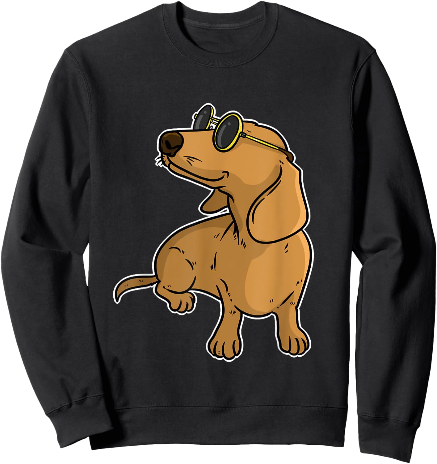 Dachshund Weiner Dog Sun Glasses Women Kids Sweatshirt - Sweatshirt | Black
