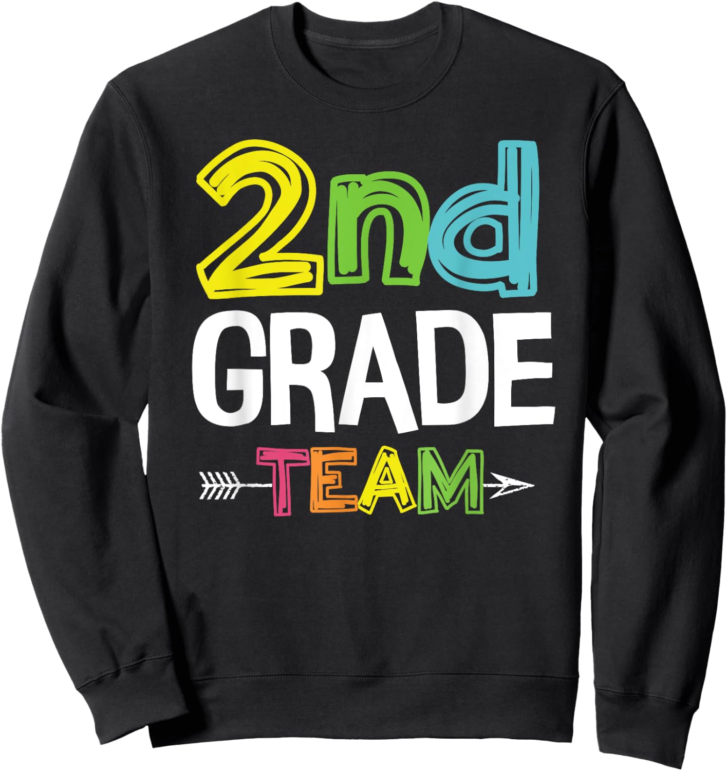 2nd Grade Team 2nd Grade Squad Teacher Gifts Women Girls Kids Sweatshirt - Sweatshirt | Black